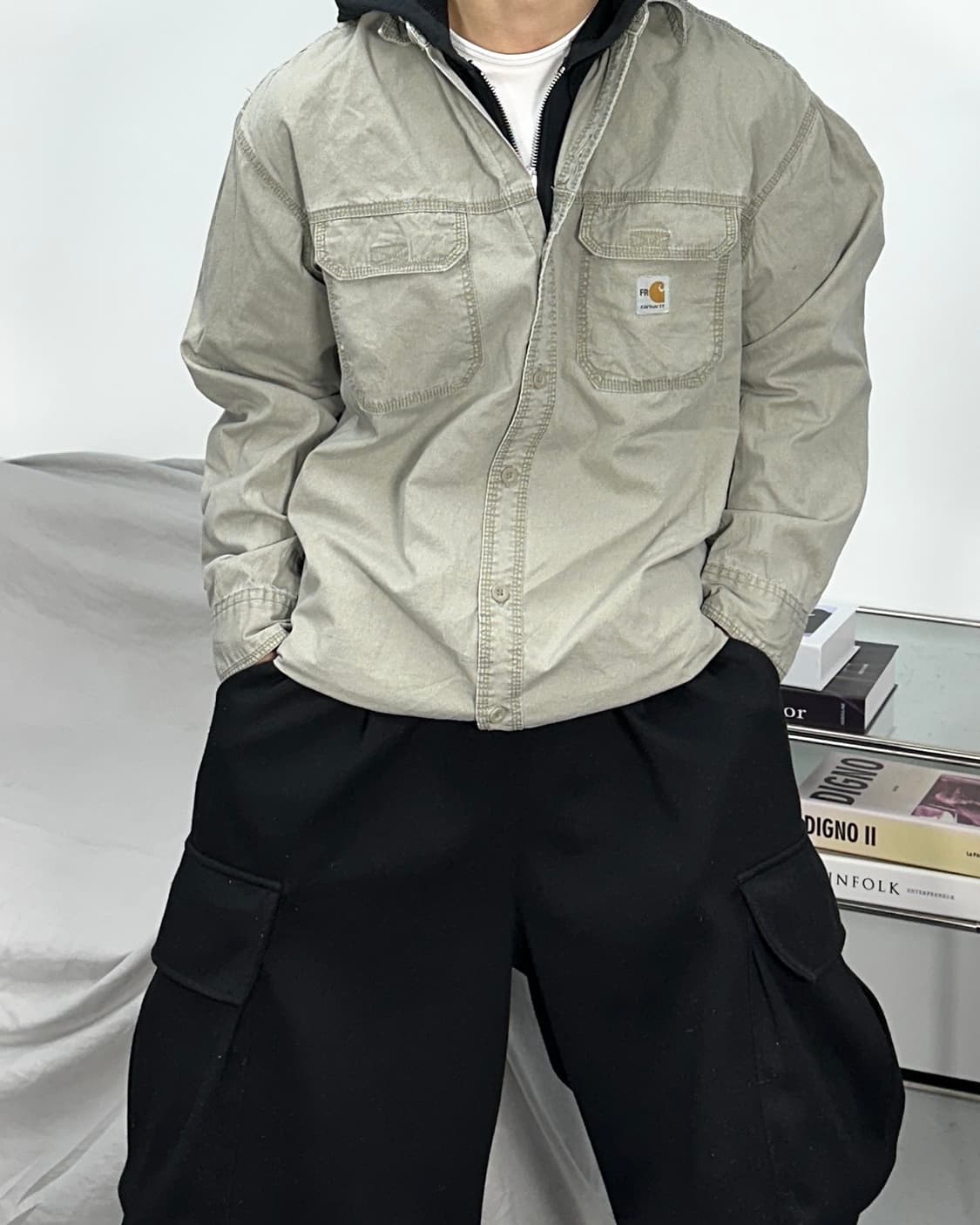 칼하트 FR 베이지 워크 셔츠 L 상품이미지1