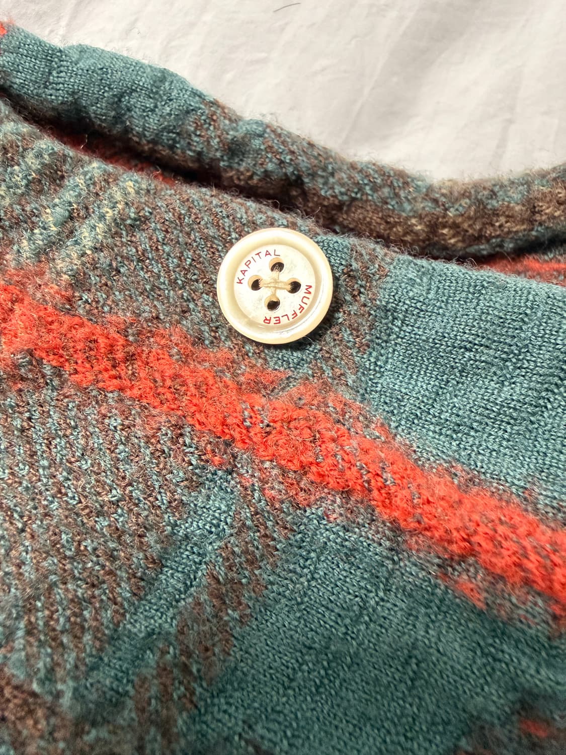 캐피탈 축융 울 머플러 페더 타탄 그린 상품이미지3