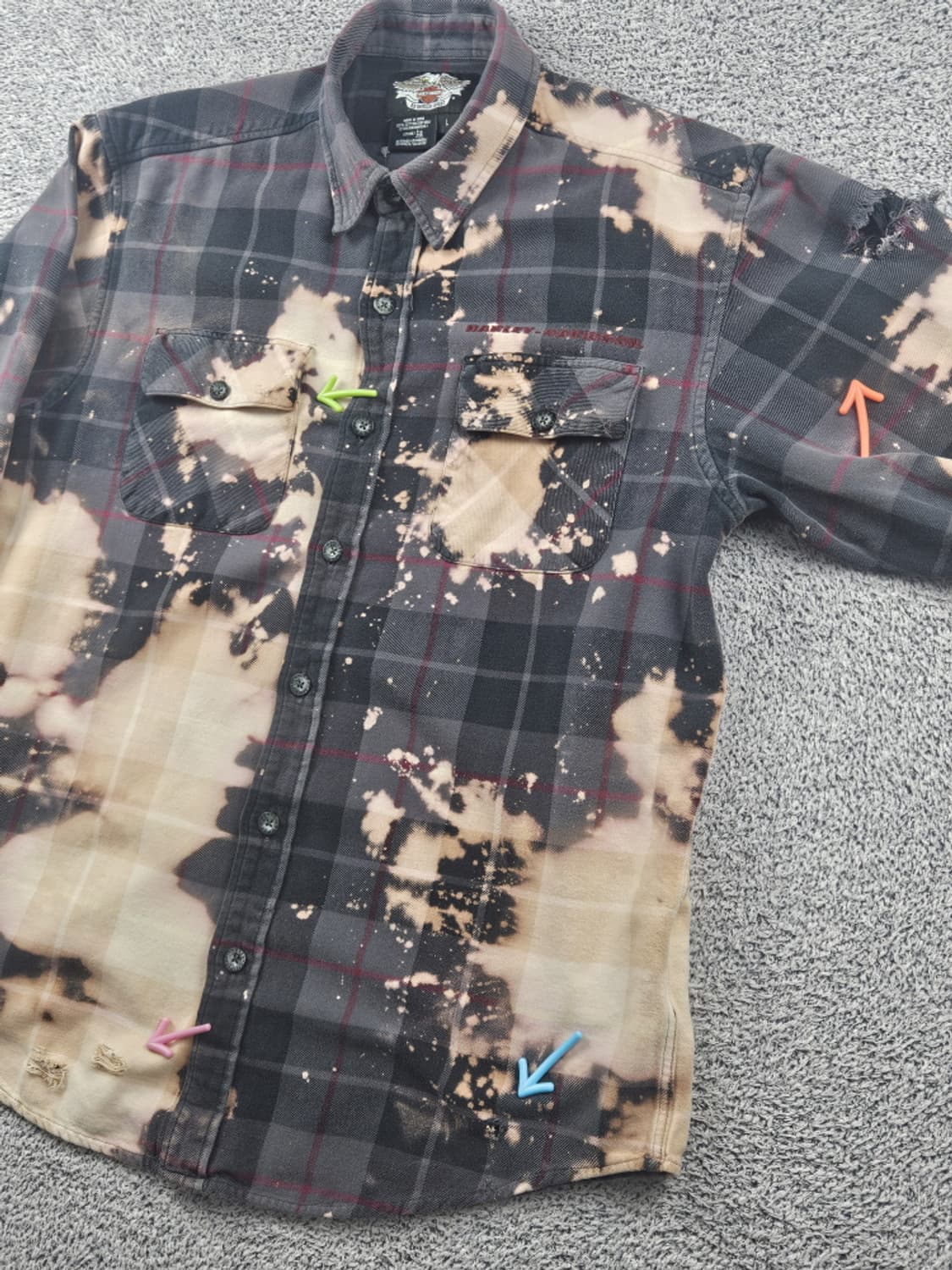 할리데이비슨 다잉 워시드 커스텀 플란넬 셔츠 ( L ) / 10585 상품이미지6