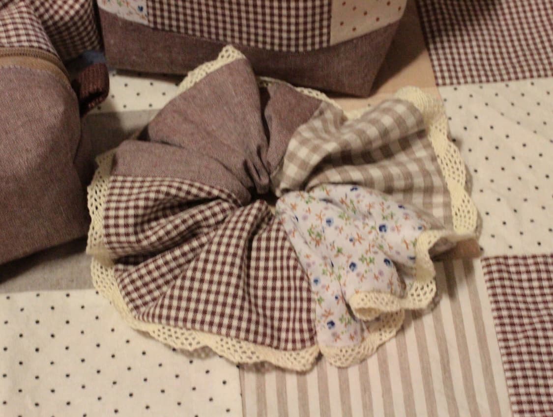 핸드메이드 패치워크 레이스 스크런치 상품이미지8