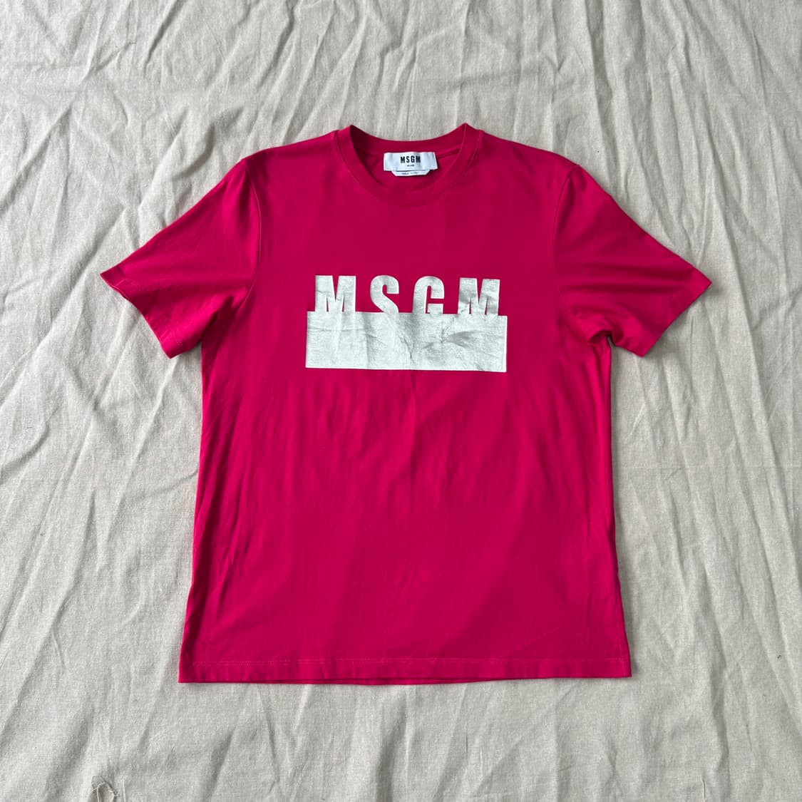 MSGM 실버로고 핑크 반팔 S 상품이미지1