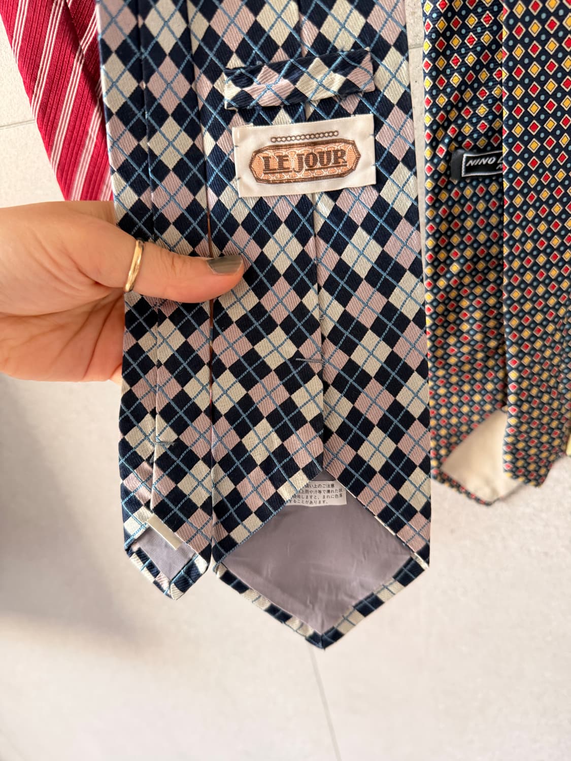 일본빈티지 실크 넥타이 발망 상품이미지4