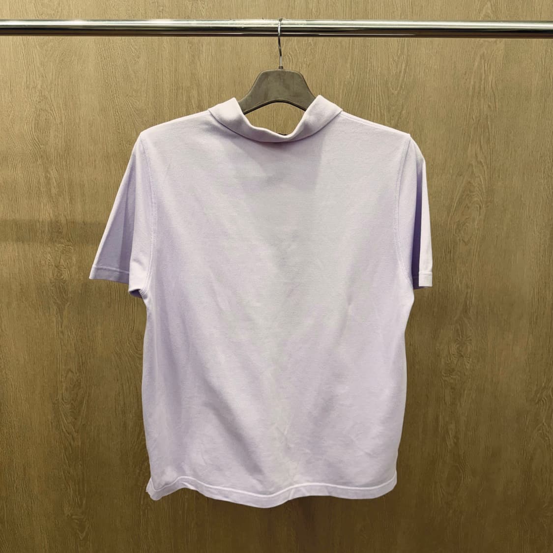 버버리 런던 반팔 PK 티셔츠 로고 자수 사이드 슬릿 디테일 라이트 퍼플 상품이미지3