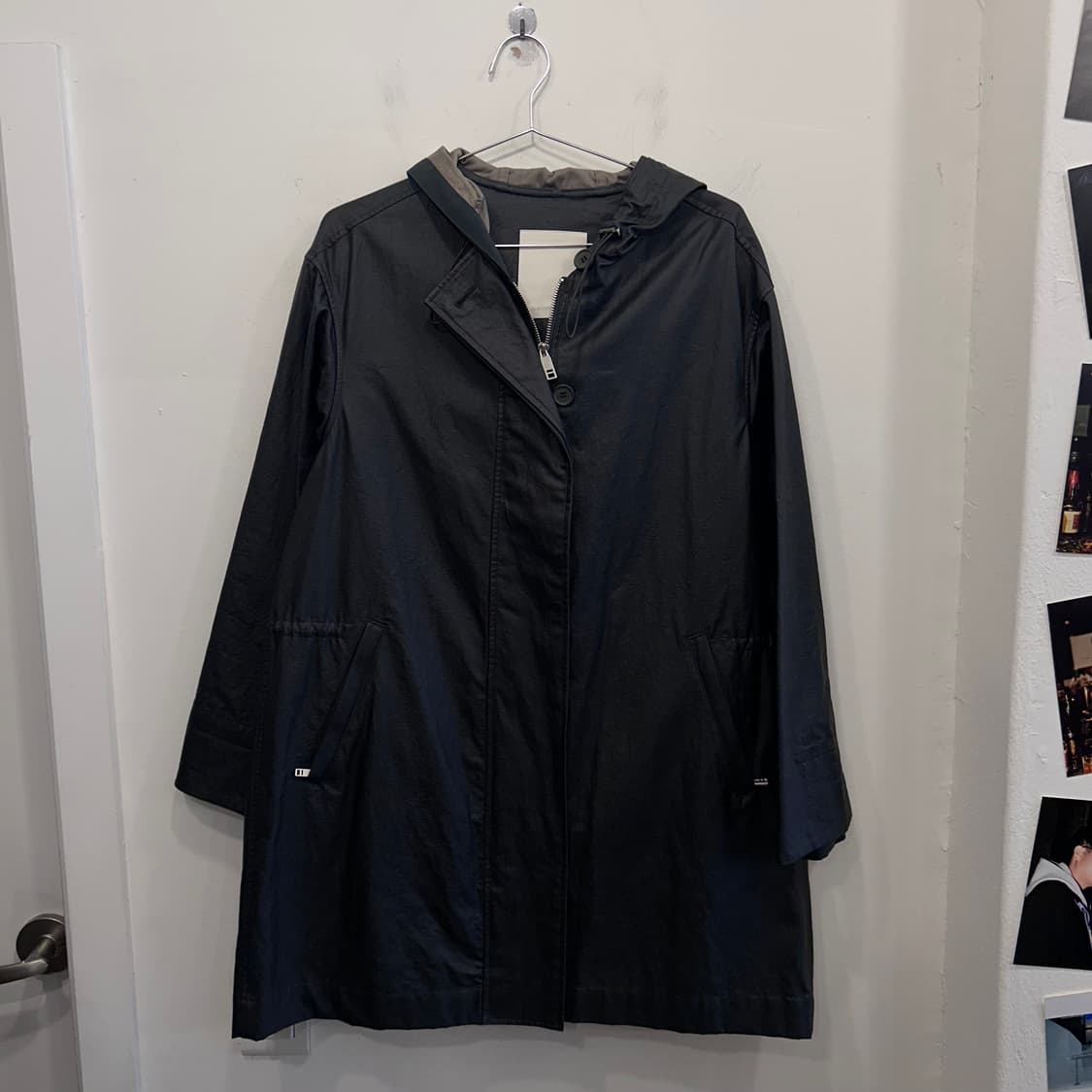 DECO 뉴욕 글로시 코팅 후드 롱야상 상품이미지2