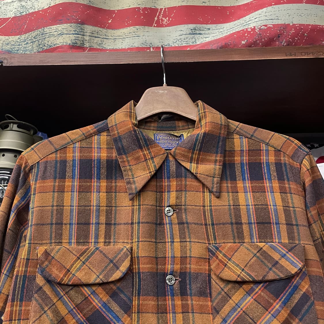 70s 펜들턴 체크 울 플란넬 셔츠 상품이미지3