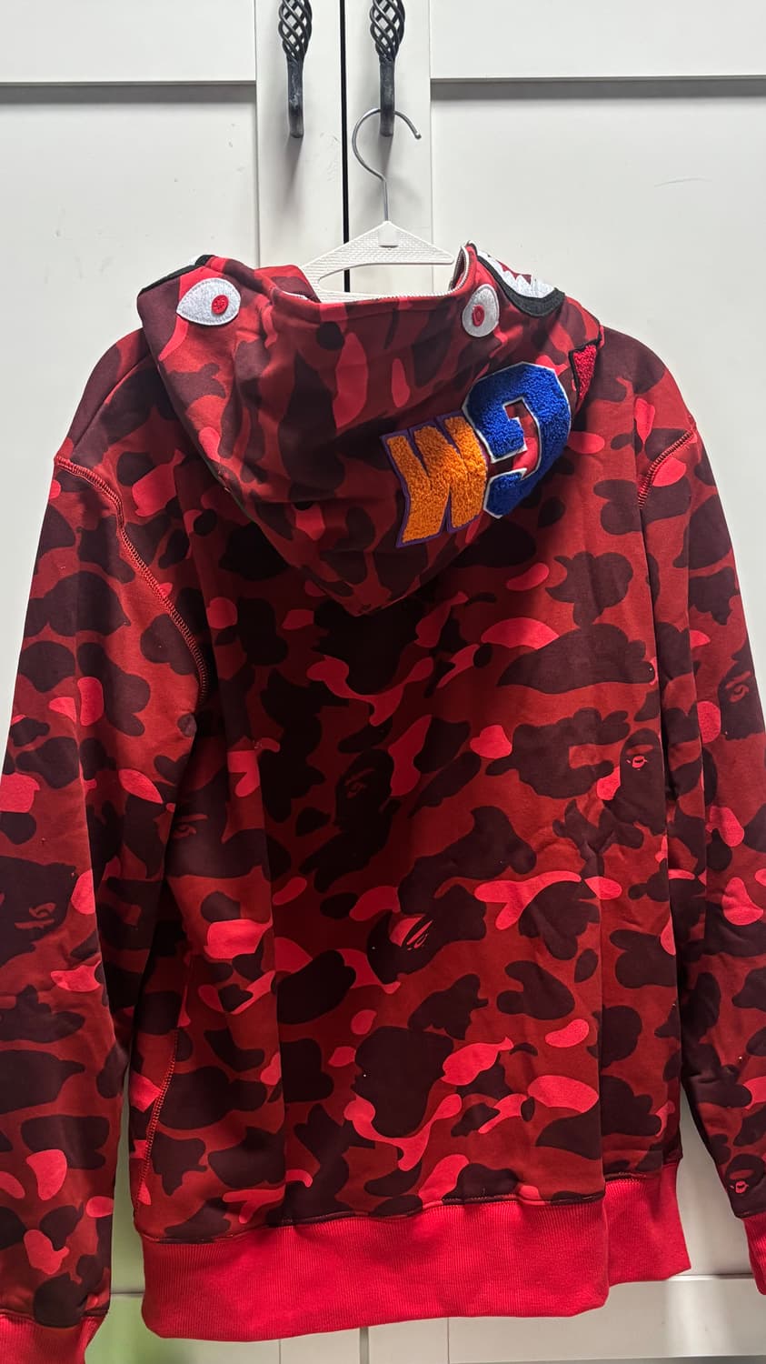 베이프 적계 샤크 후드집업 레드 L 상품이미지2