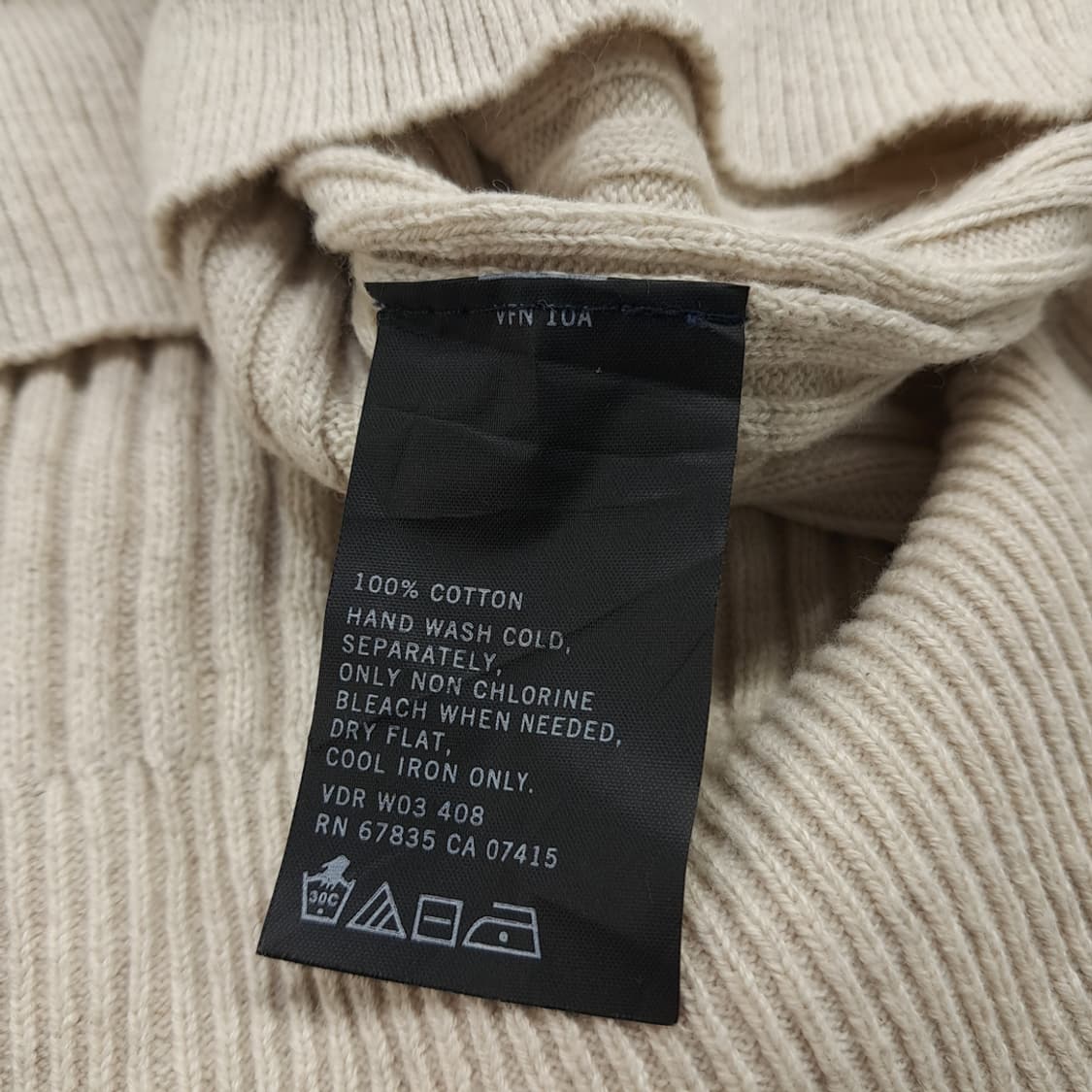 CN977 XL 노티카 연베이지 리브드 하프버튼 긴팔 니트 스웨터 상품이미지5