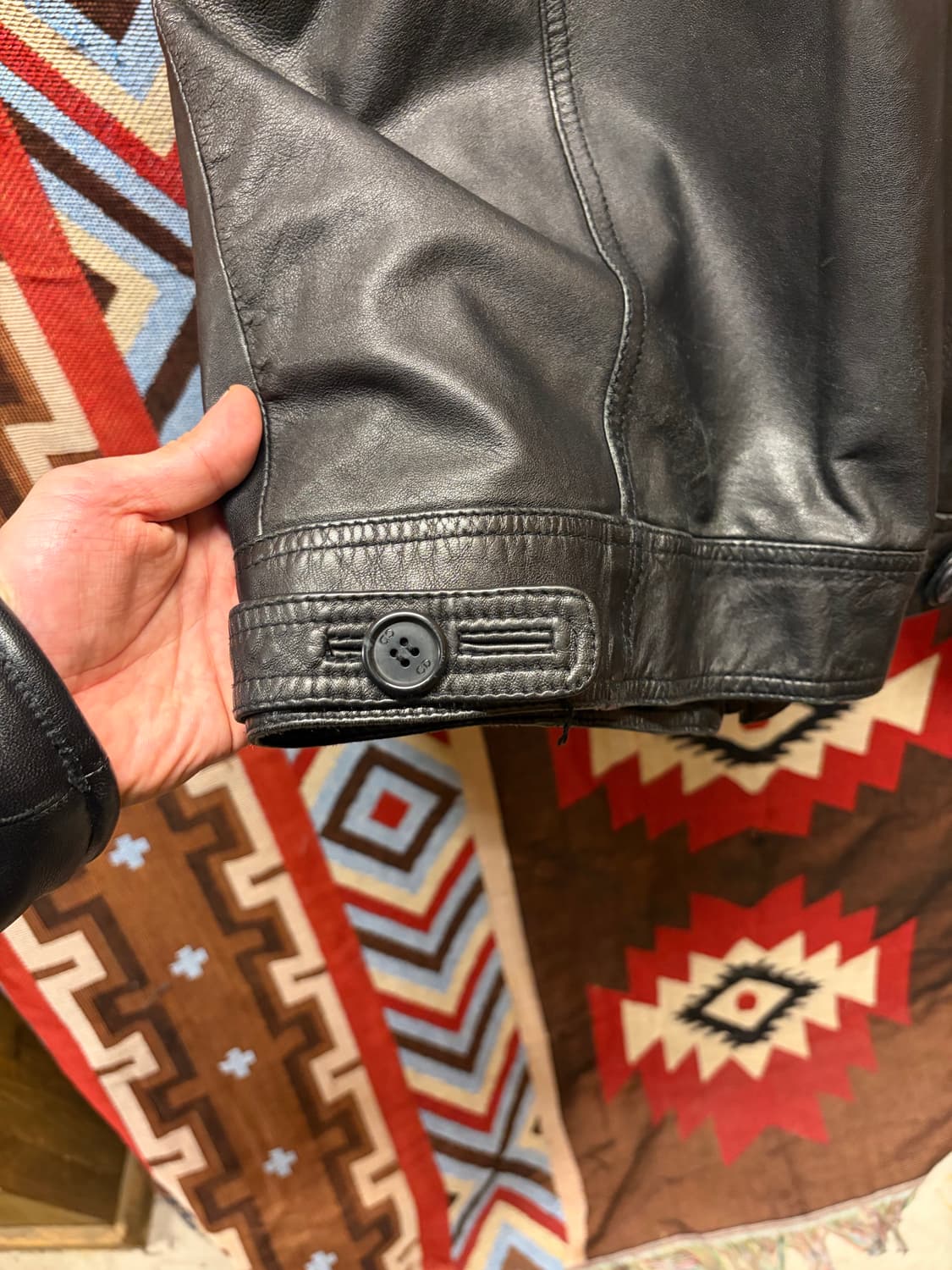 Biker rockchic sheep skin leather jacket 상품이미지5