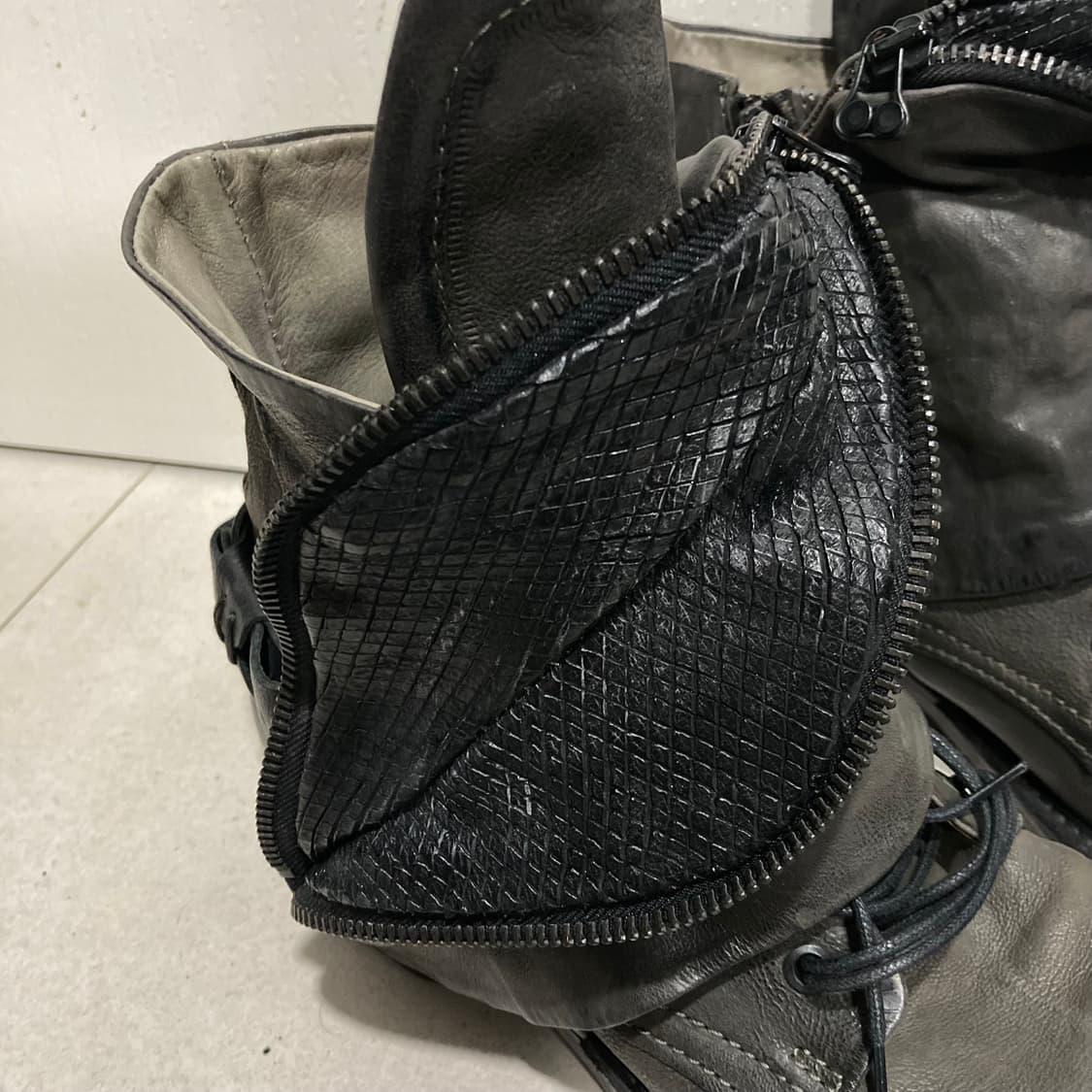 A.S.98 드레이프 랩 레더 부츠 상품이미지6