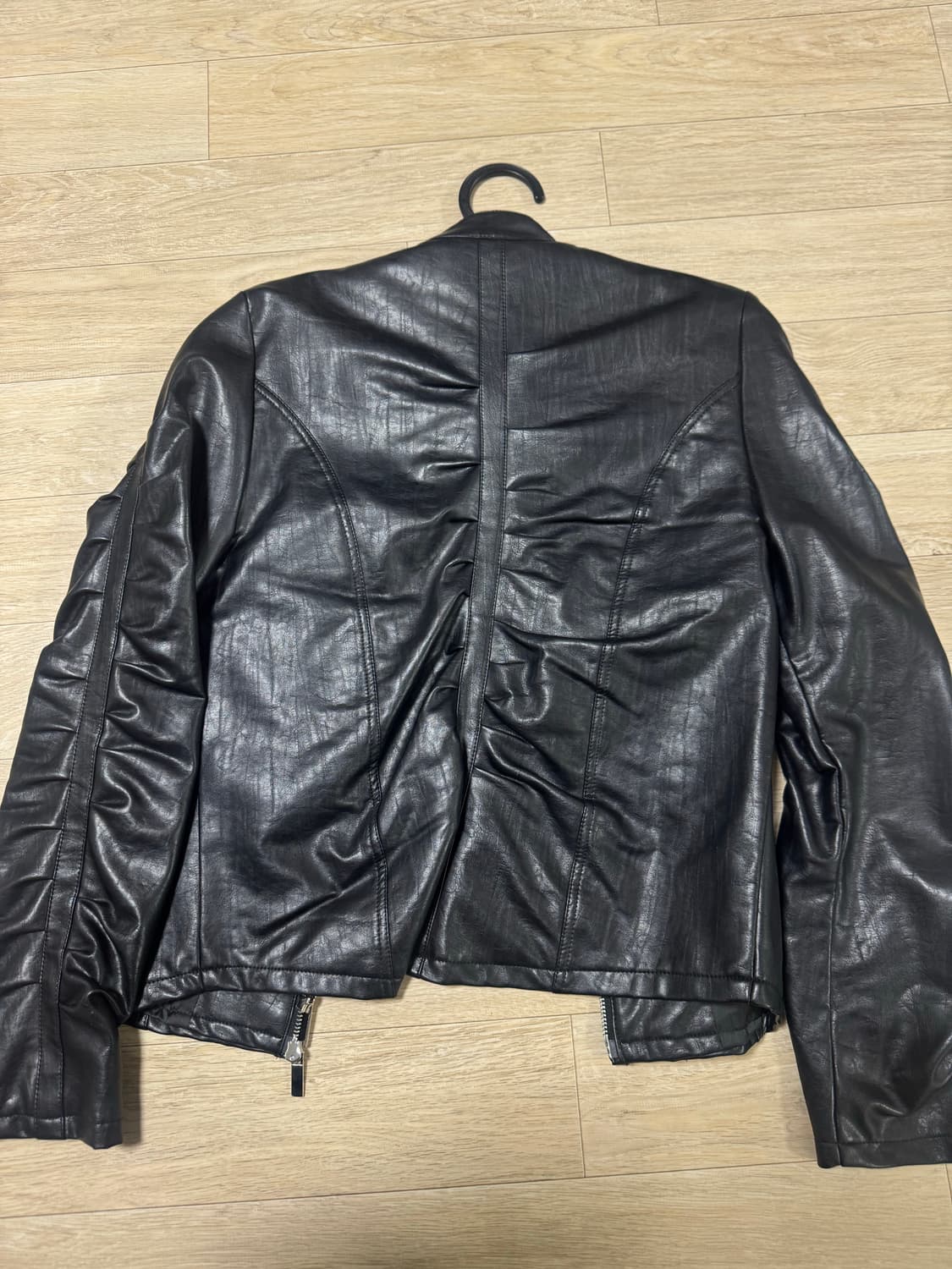 NACHE SHIRRING LEATHER JACKET 상품이미지3