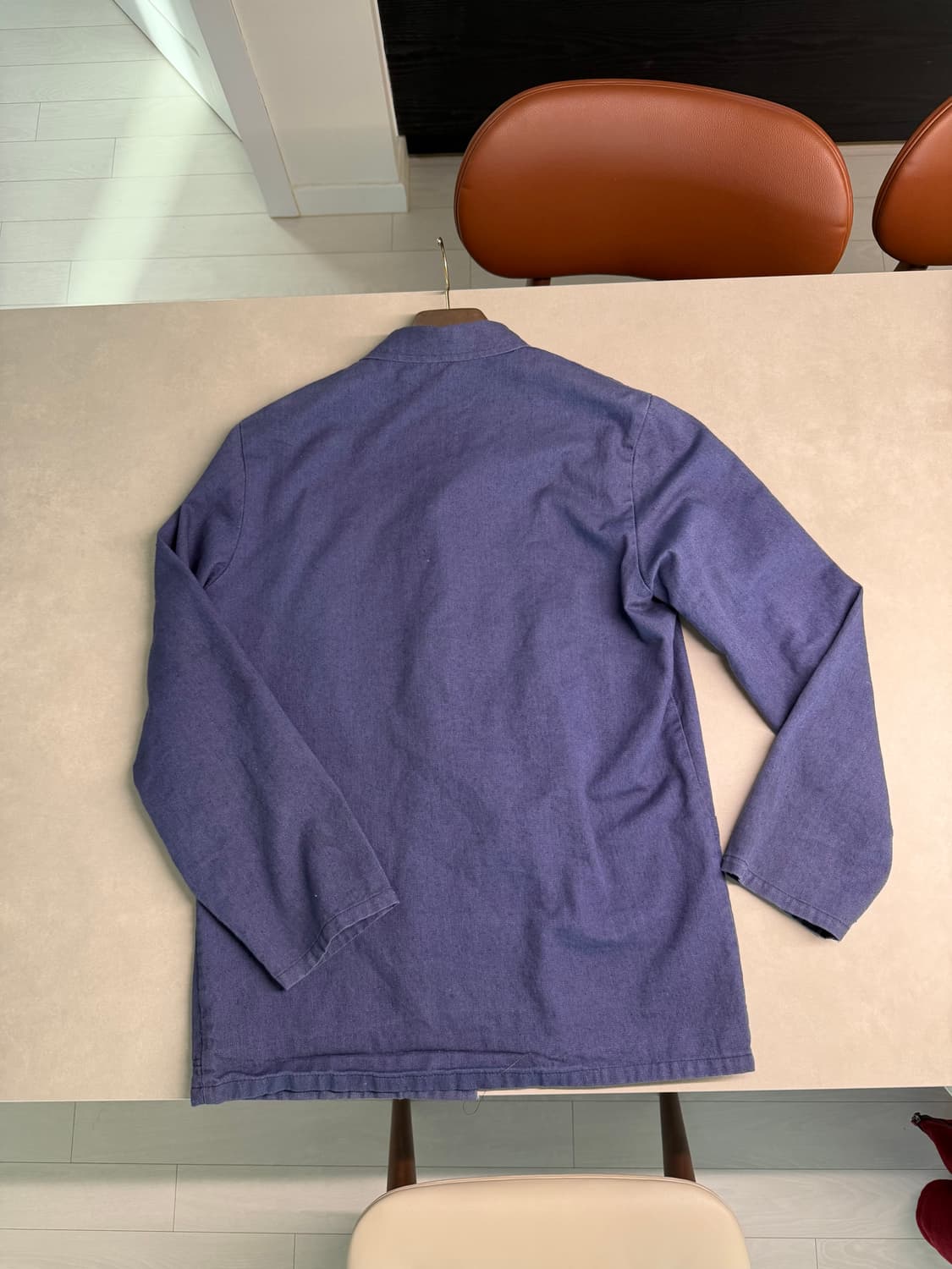 40s - 90s 프렌치 자켓 셔츠 (블루에 보랏빛 레어개체) 상품이미지3