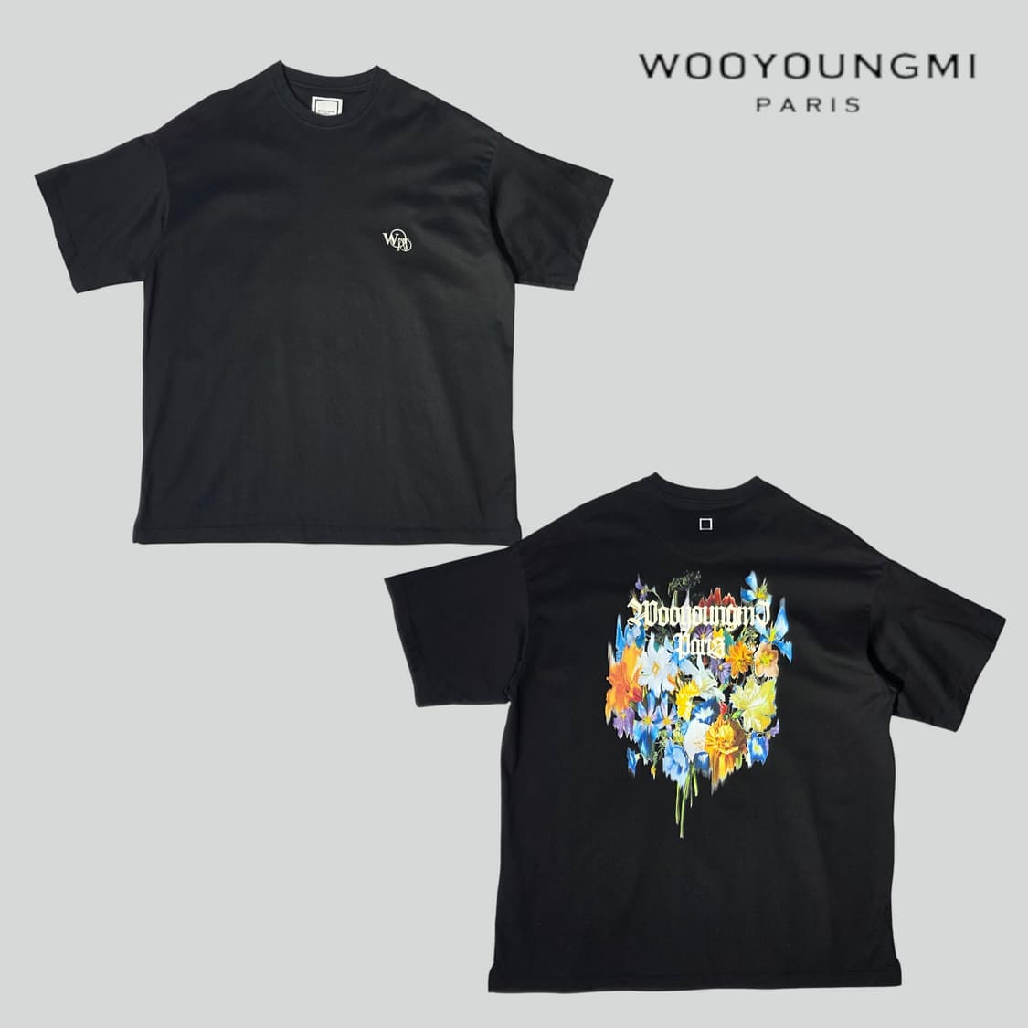 [46/95]우영미 22ss 멀티 플라워 백로고 반팔 상품이미지1