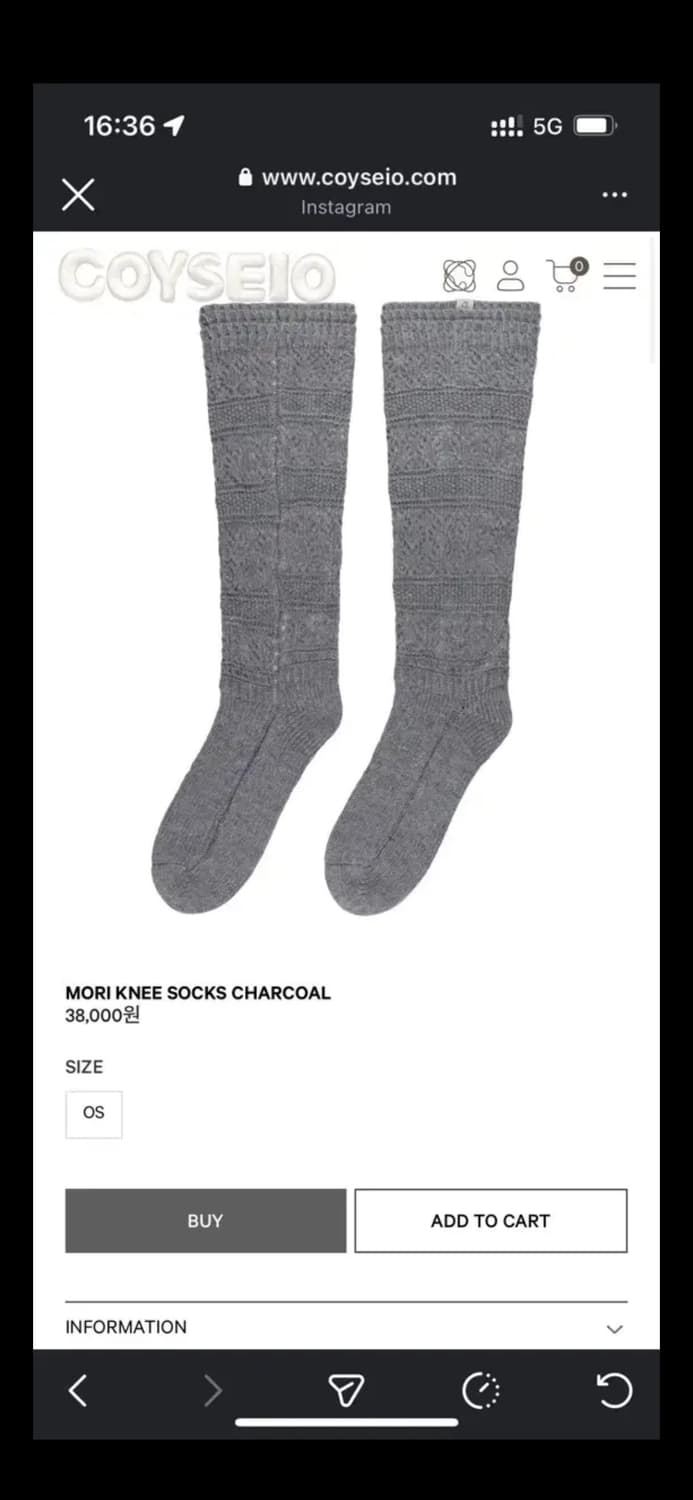 COYSEIO 모리 니삭스 차콜 상품이미지1