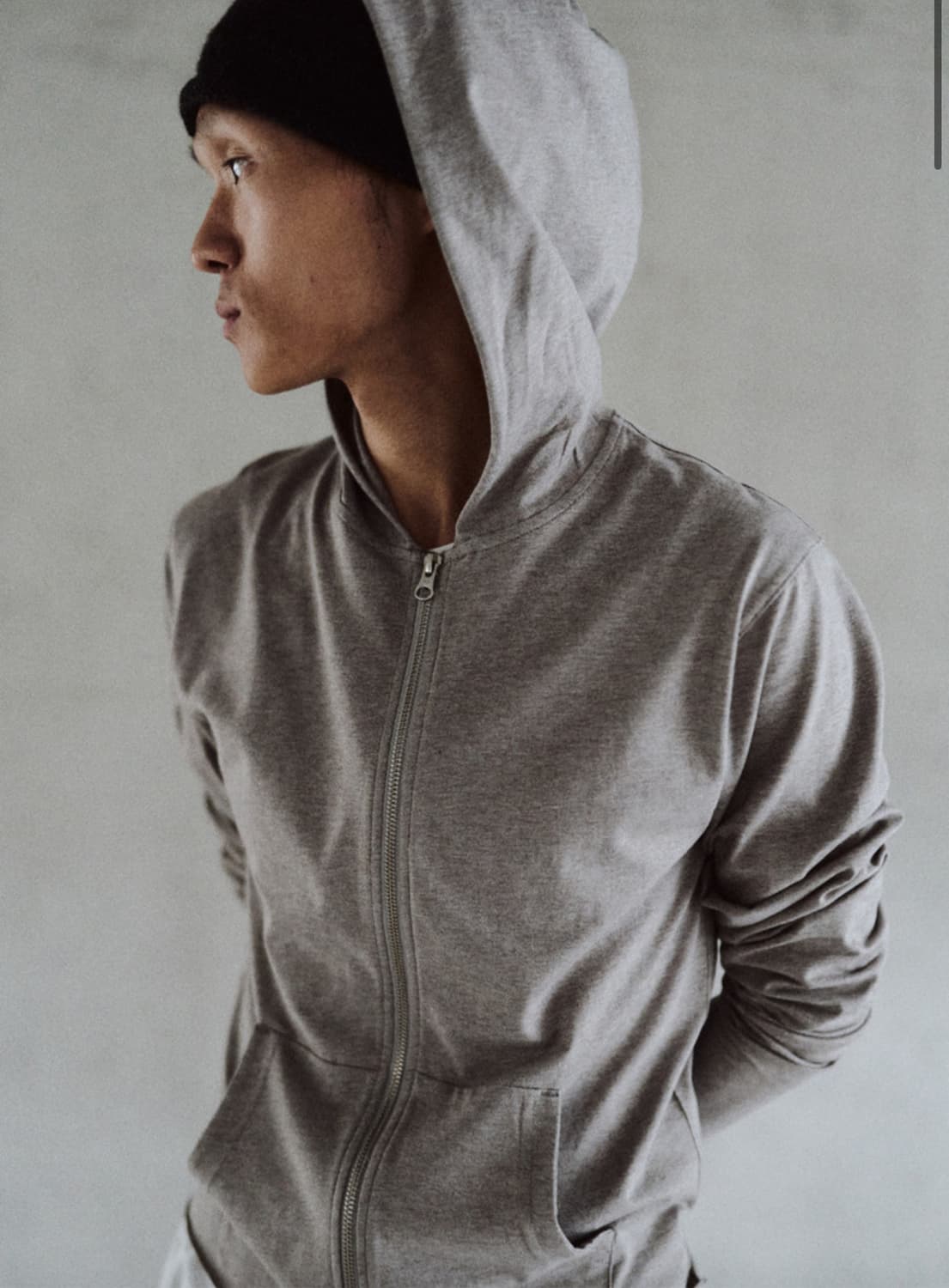 모노프리베 텍스쳐드 후디 집업 웜그레이 3 Size 상품이미지1