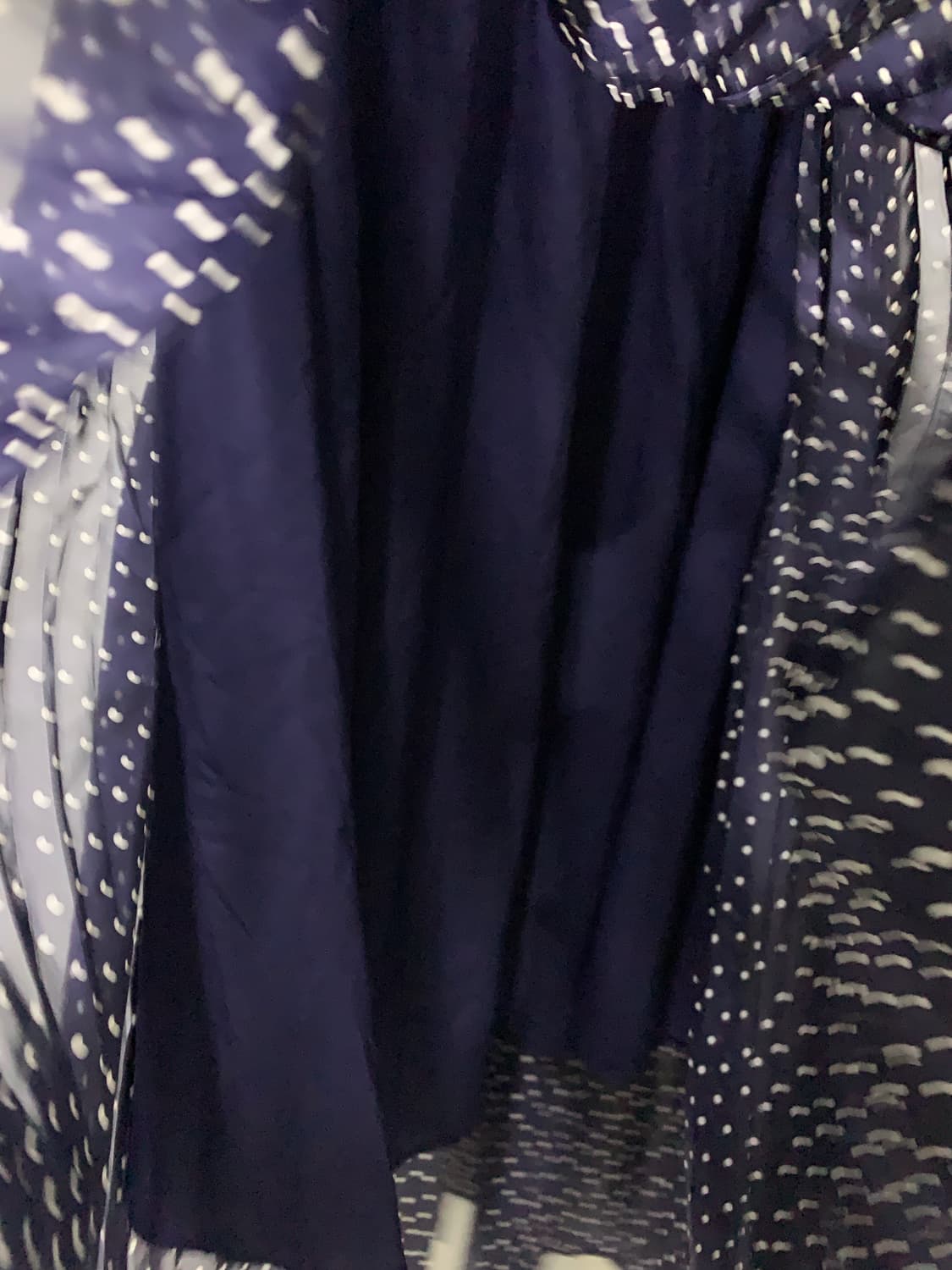 네이비 도트 플리츠 롱스커트 상품이미지2