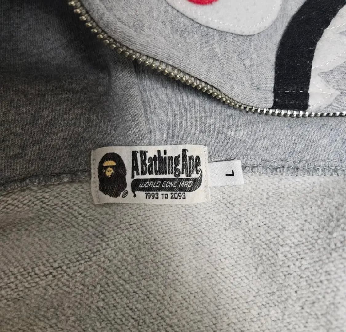 베이프 샤크 후드집업 카모/회색 L 상품이미지3