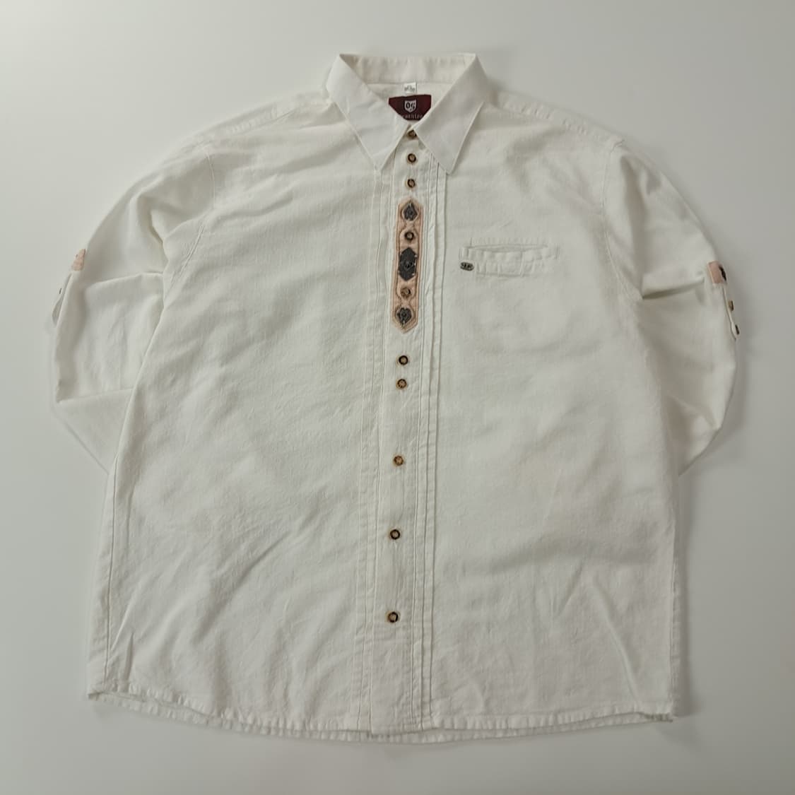 CK957 2XL OS 90s 독일판 롤업버튼 바바리안 시어서커 셔츠  상품이미지1