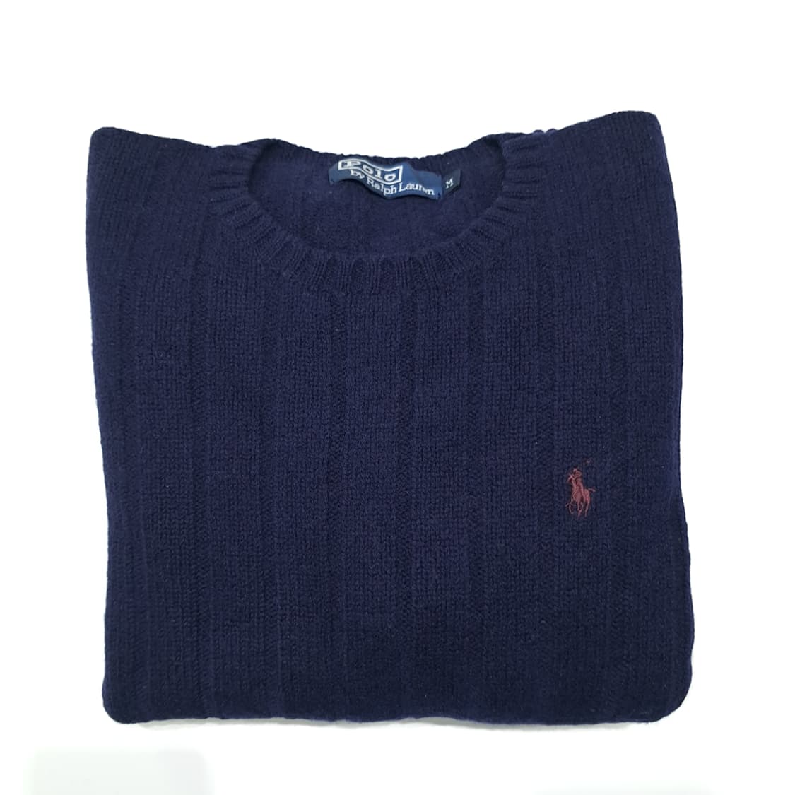 CL387 M 폴로 90s 홍콩판 램스울 케이블 네이비 니트 스웨터 상품이미지7