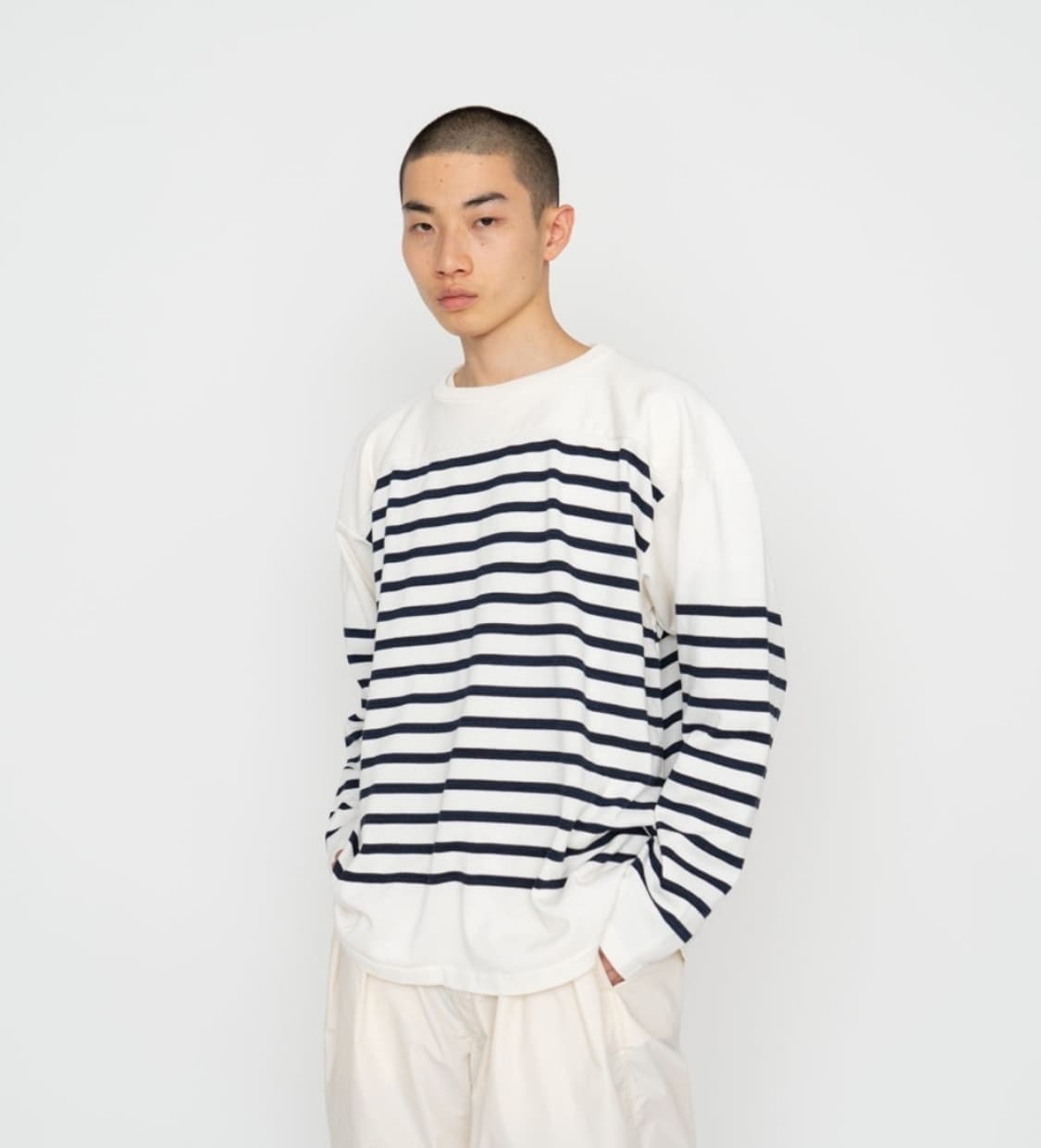 nanamica 나나미카 Paper Knit Stripe Crew 새제품 상품이미지1