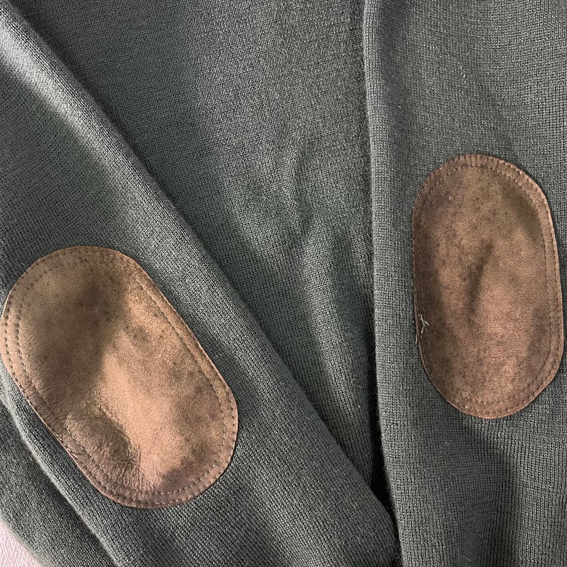 95 90s 버버리 코만도 엘보우 패치 카키 니트  상품이미지4