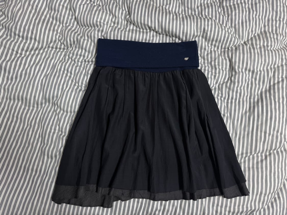 코이세이오 더블 셔링 스커트 네이비 2사이즈 상품이미지1