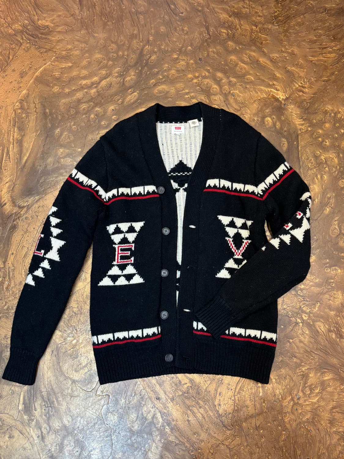 Levi's 리바이스 울 패턴 니트 가디건 M 상품이미지1