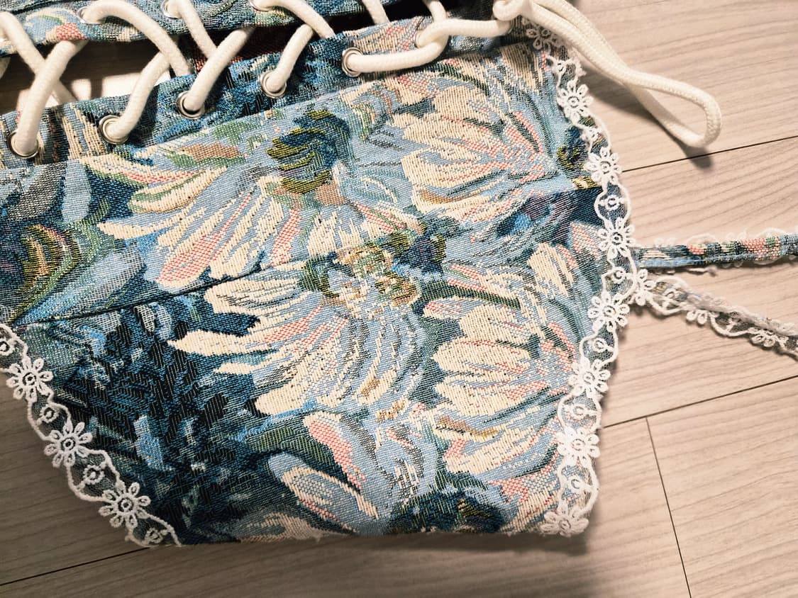 새상품 빈티지 무드 자카드 코르셋 비스티에 상품이미지5