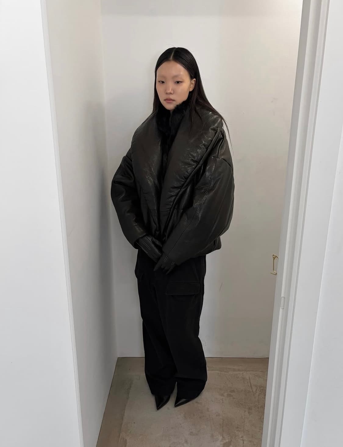 Real leather padding jk 상품이미지2