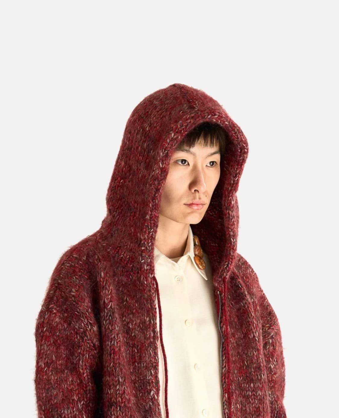 [M]나마체코 25fw Maurius 니트 후드집업/레드 상품이미지4