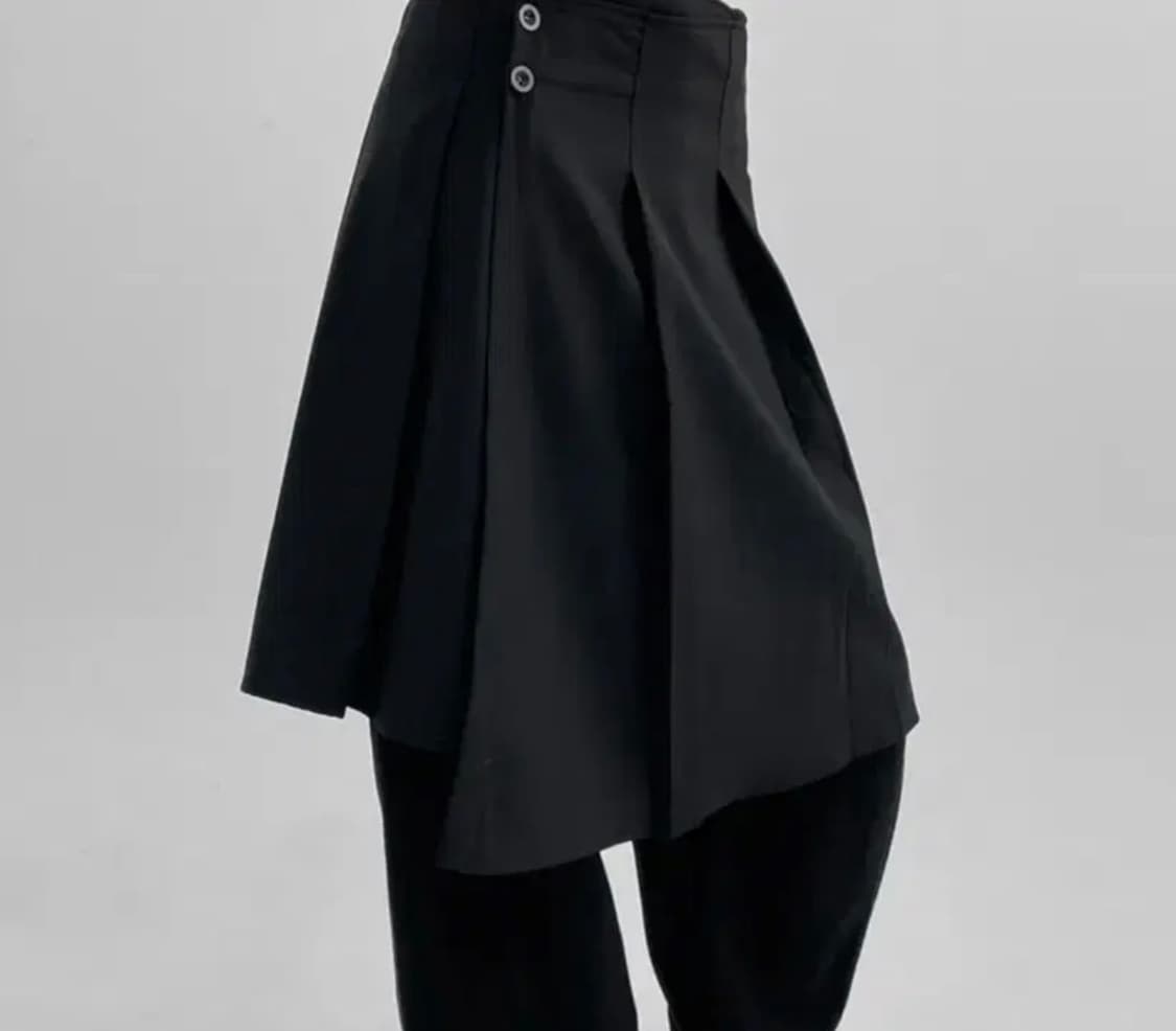 블랙업 플리츠 랩 미디스커트 L사이즈 상품이미지1