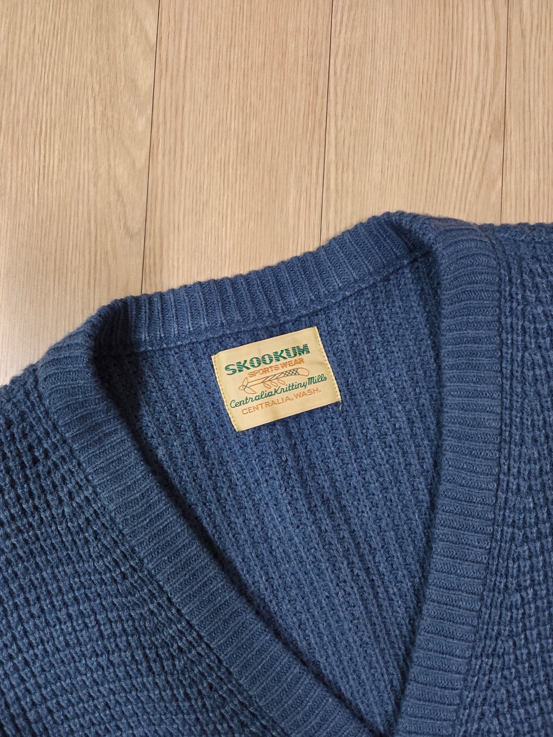 SKOOKUM SHIPS 파스텔 블루 짜임 카디건 상품이미지7