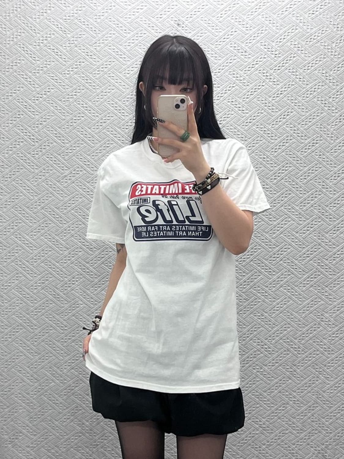 빈티지 스트릿 펑크 힙합 빅 레터링 반팔티 M C10544 상품이미지1