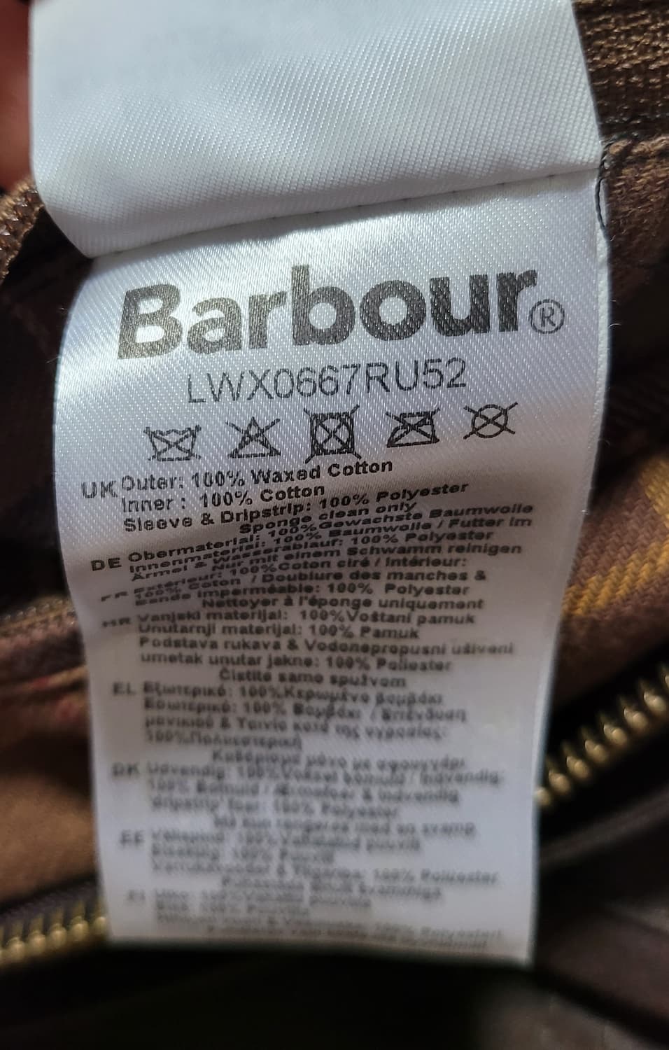 바버(Barbour) 여성 왁싱 자켓(M) 상품이미지10