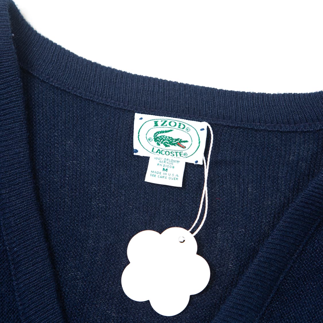 80s IZOD 라코스테 아크릴 브이넥 니트 네이비 상품이미지4