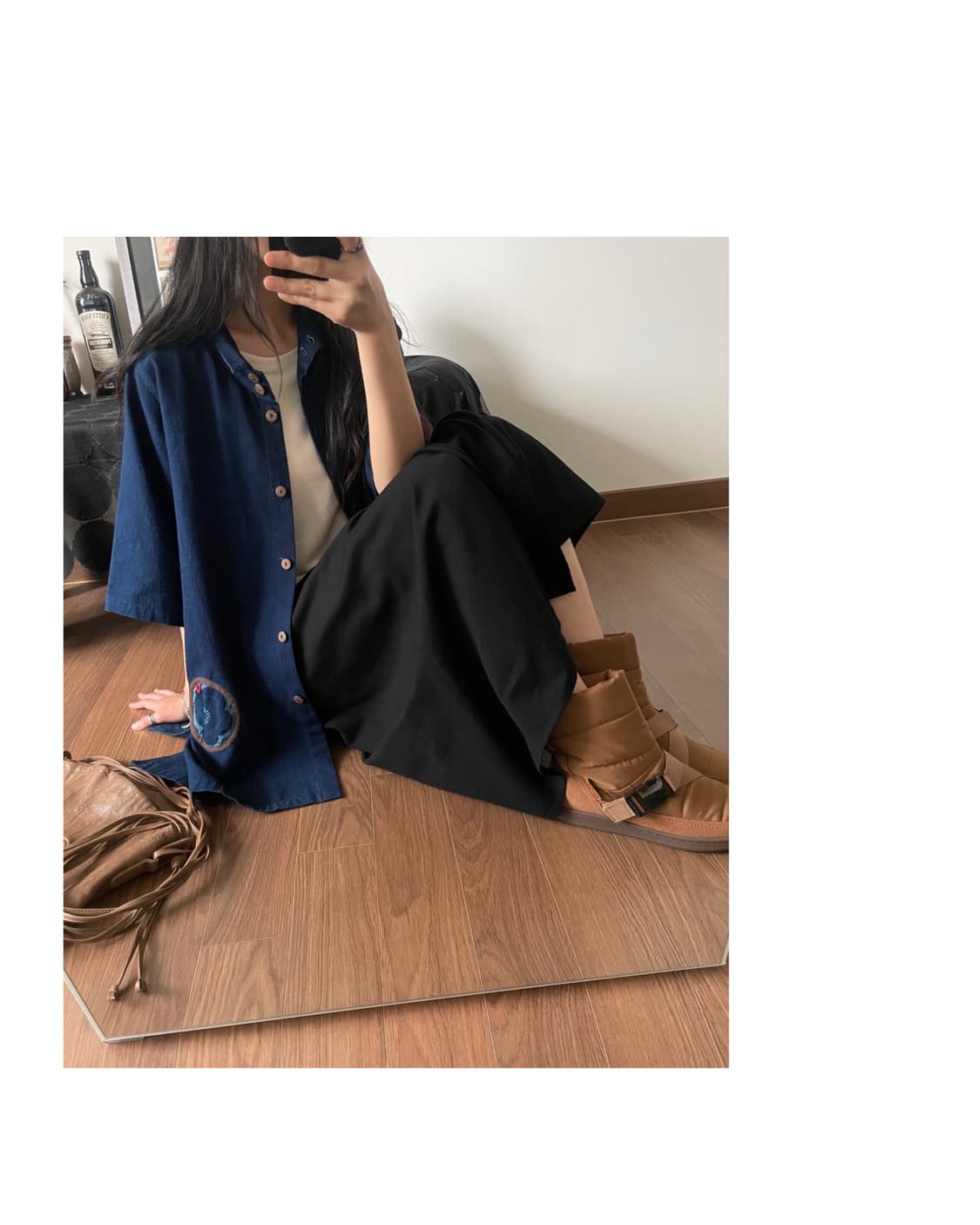 indigo shirt-jacket 상품이미지2