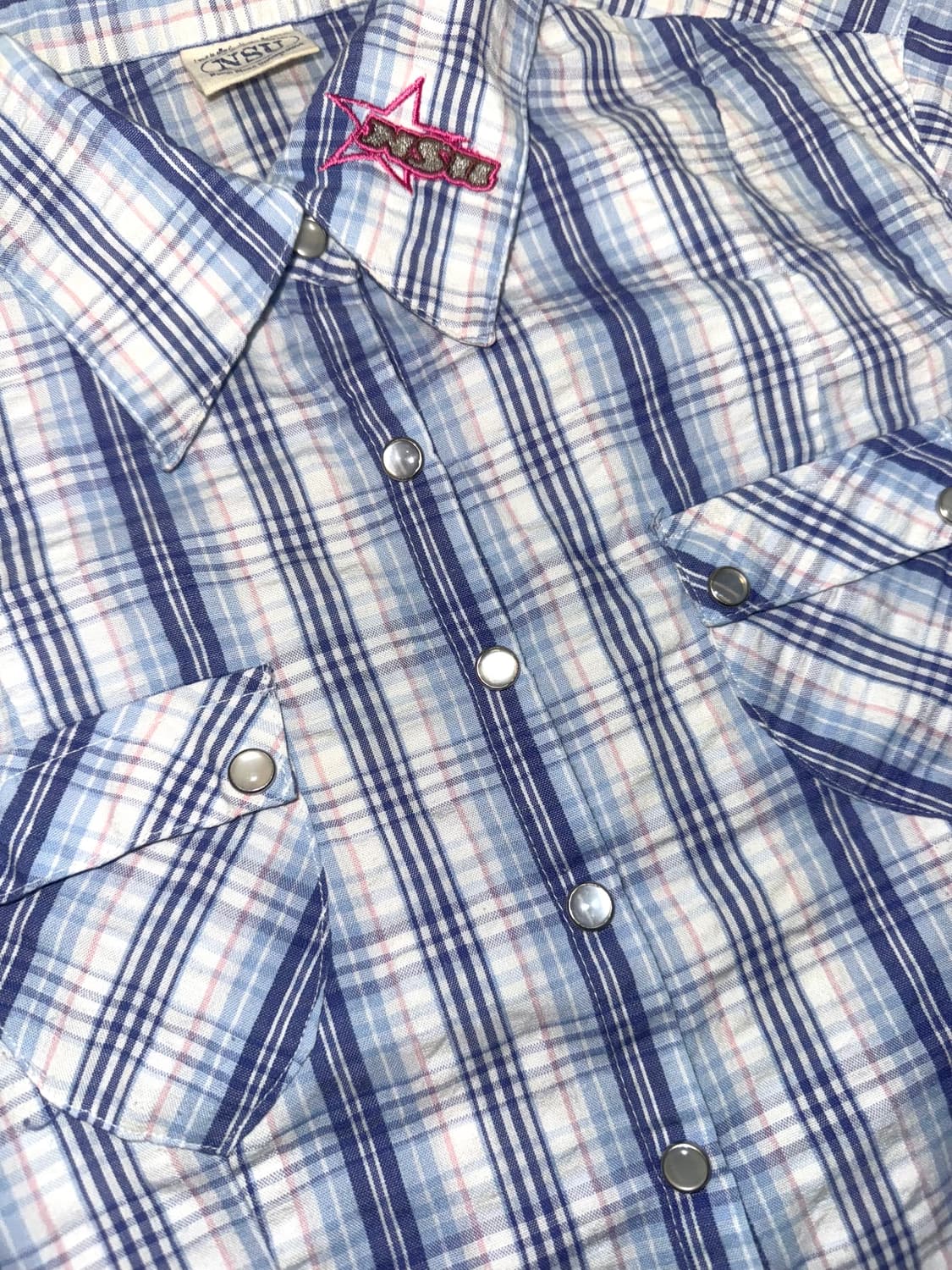 빈티지 토이 블루 키치 체크 셔츠 상품이미지2