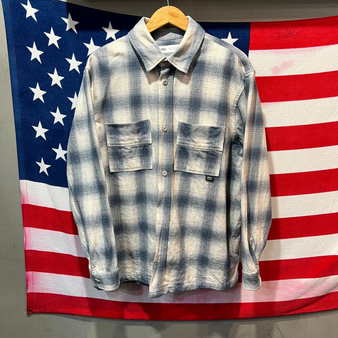 자라 체크 코튼 셔츠 상품이미지1