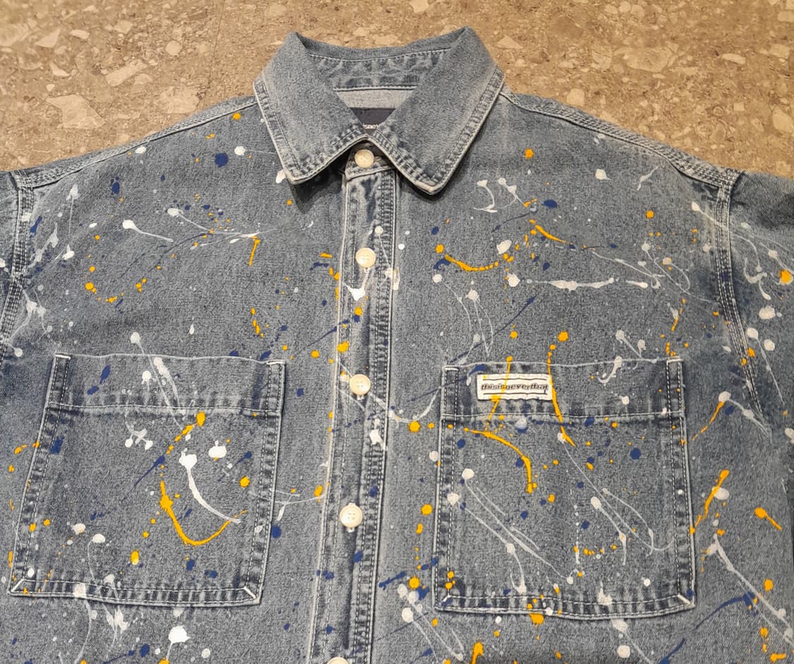 💥디스이즈네버댓 데님 페인팅 셔츠자켓 (M)   상품이미지3
