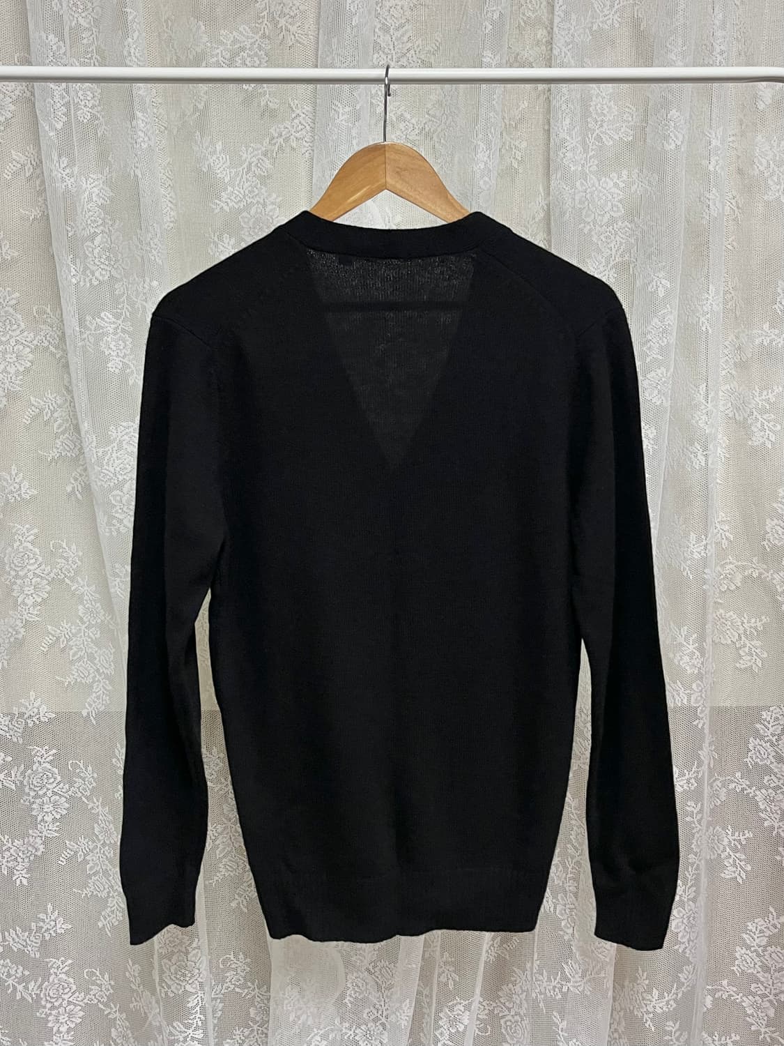 L) 남녀공용 유니클로 브이넥 니트 가디건 블랙 상품이미지2