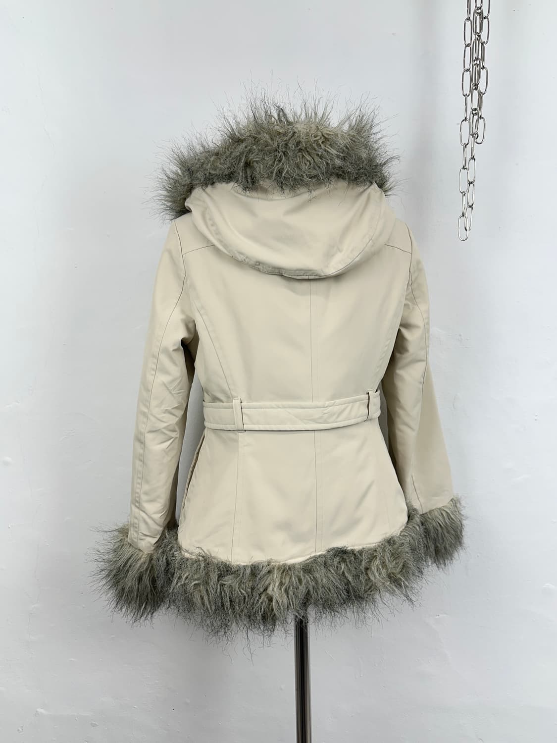 Grayish Hood Fur Jacket 상품이미지3