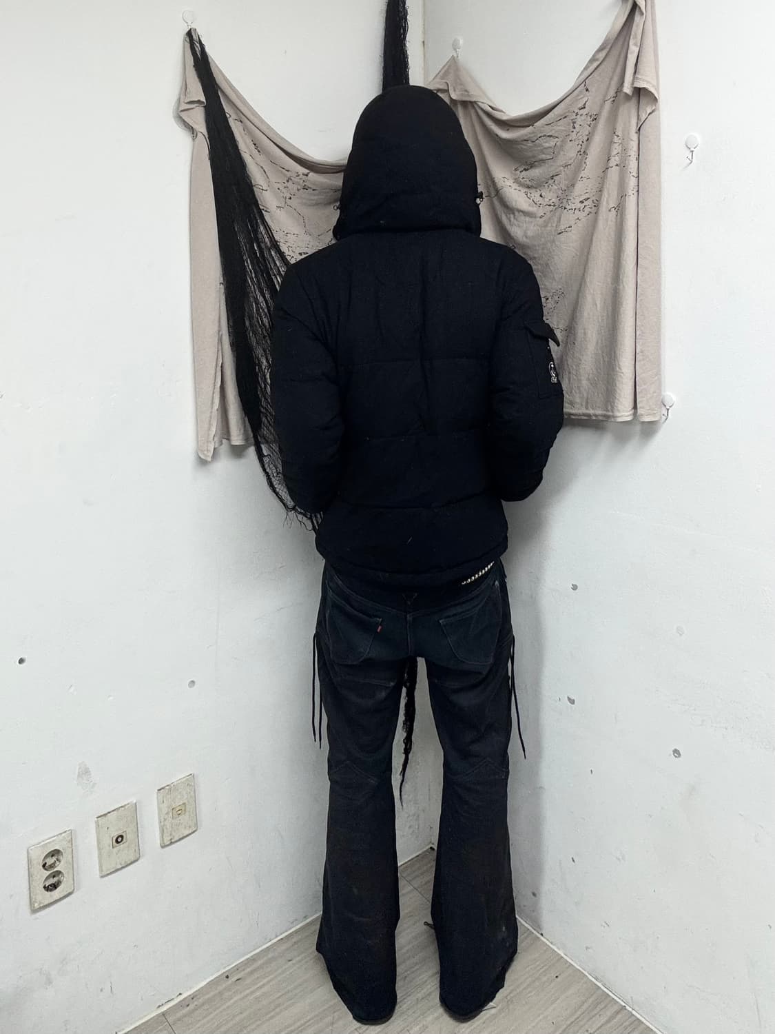 Y2K Mood Patch Detail Black Padding 상품이미지8