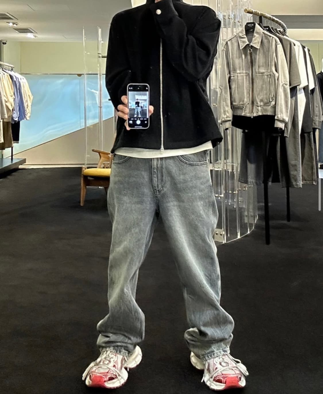 @91yxng 님 착용 우영미 SOLID라인 데님팬츠 50사이즈 상품이미지1