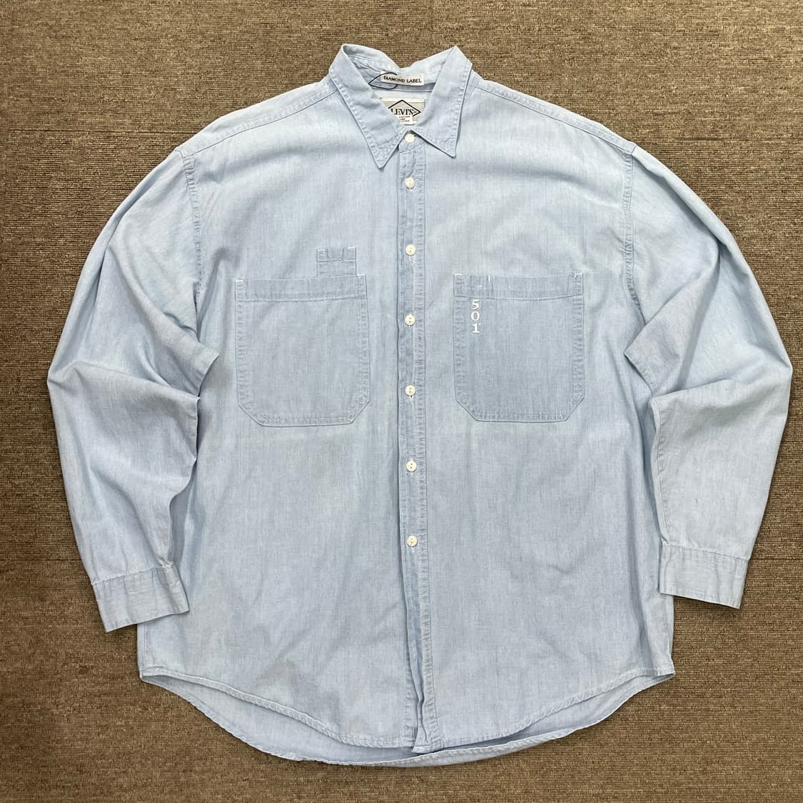 (L) 90s Levi's 리바이스 샴브레이 데님 셔츠 상품이미지1