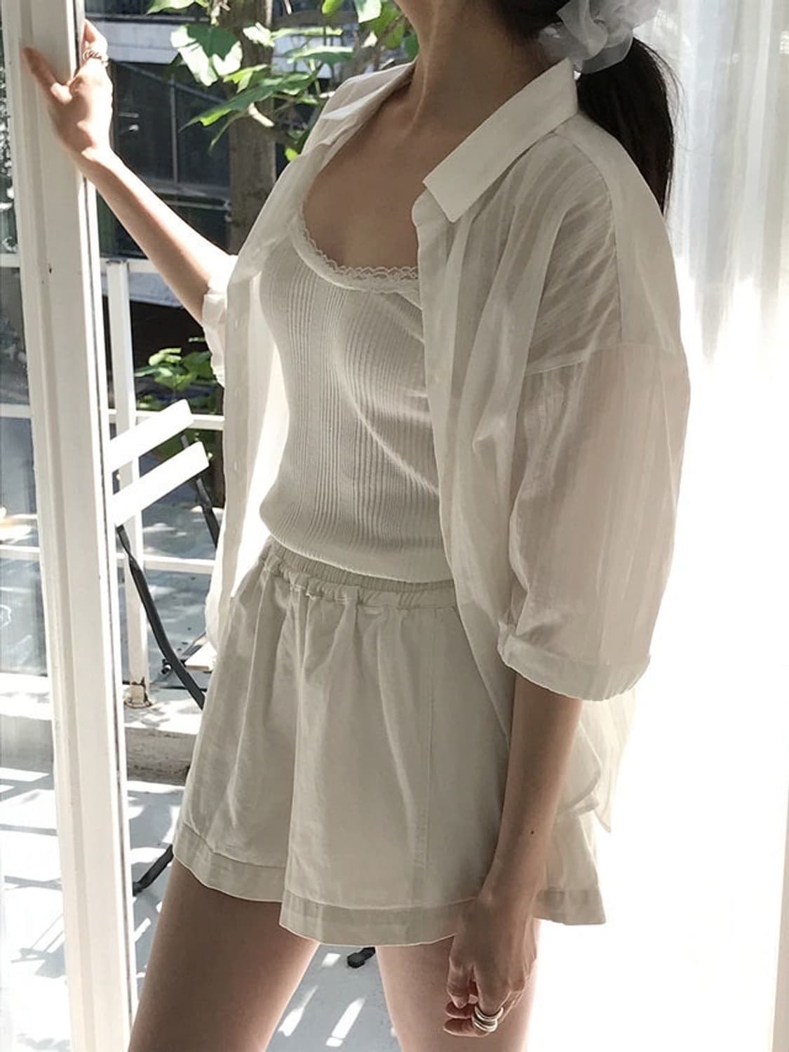 아카이브제이투유 레이스 코튼 미드 셔츠 상품이미지1