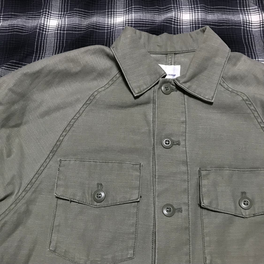 재팬 90-00s 백넘버 밀리터리 백사틴 트러커 셔츠 자켓 상품이미지2