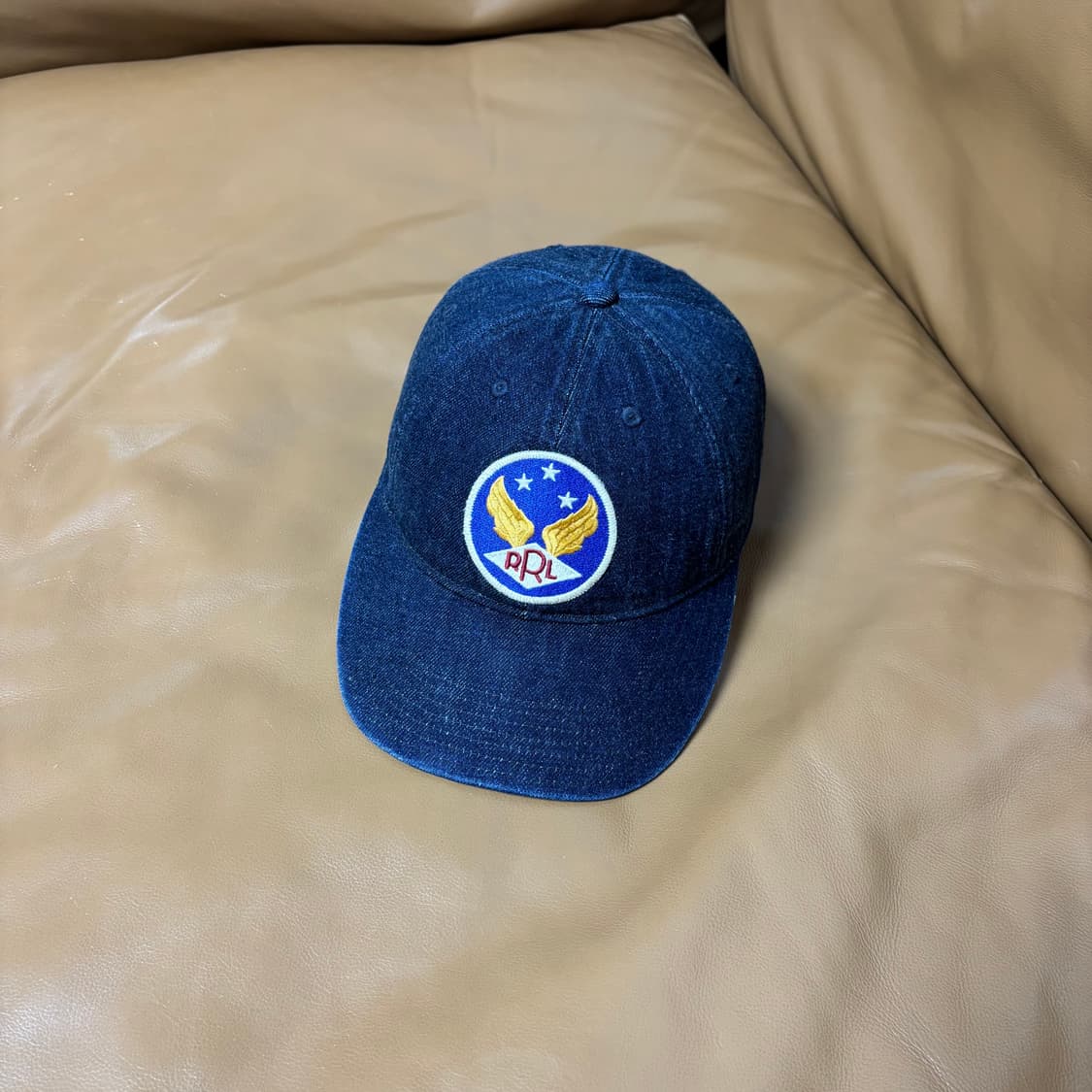 RRL 더블알엘 랄프로렌 폴로 윙로고 6패널 볼캡 모자 워시드 데님 상품이미지1