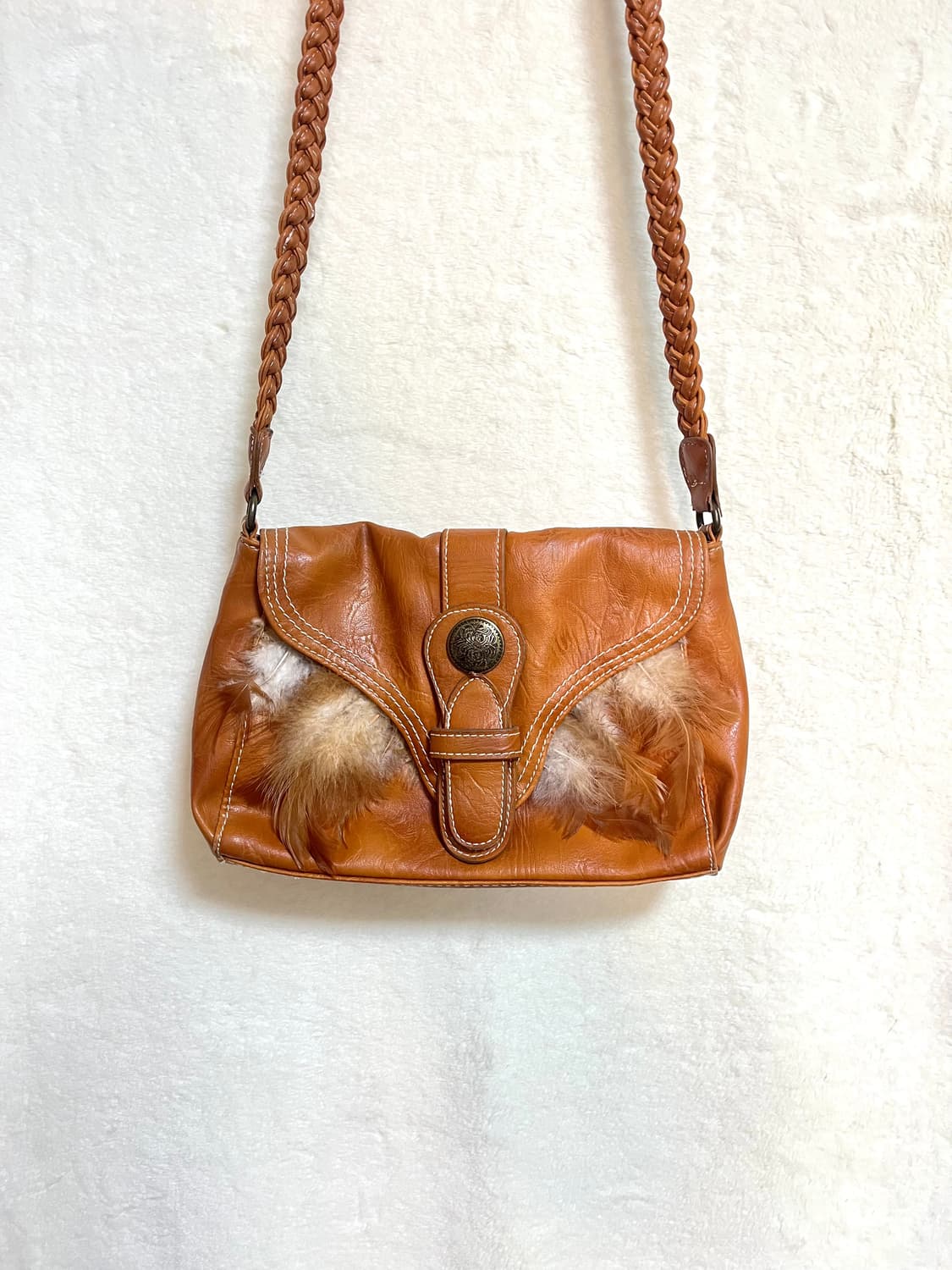 빈티지 히피 모리걸 가죽 크로스백 상품이미지1