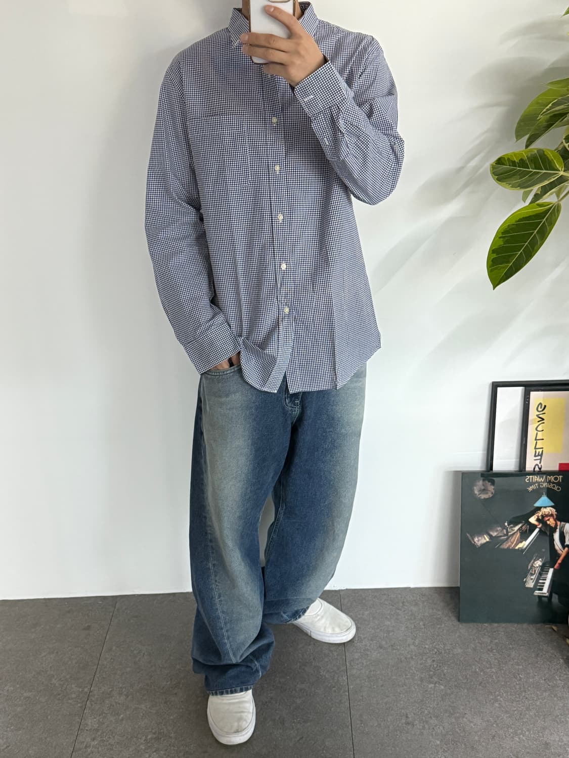 새상품급 유니클로 블루셔츠 상품이미지2