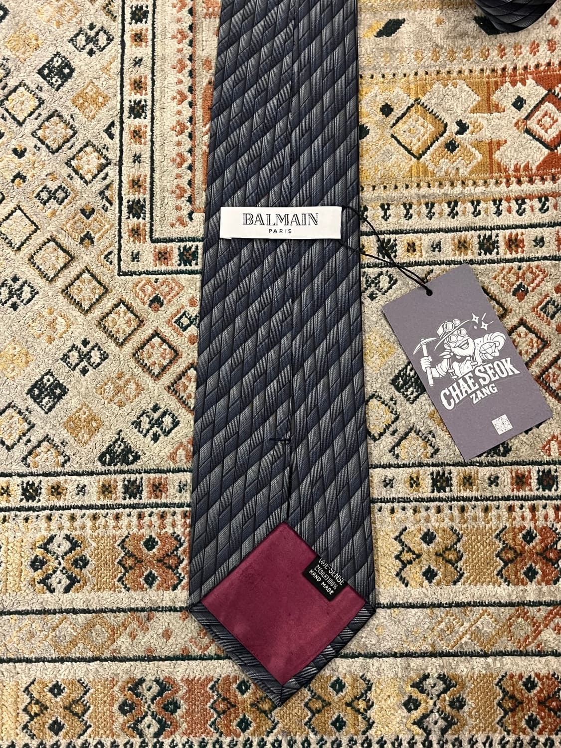 발망 패턴 넥타이 네이비 #csz3683 상품이미지7