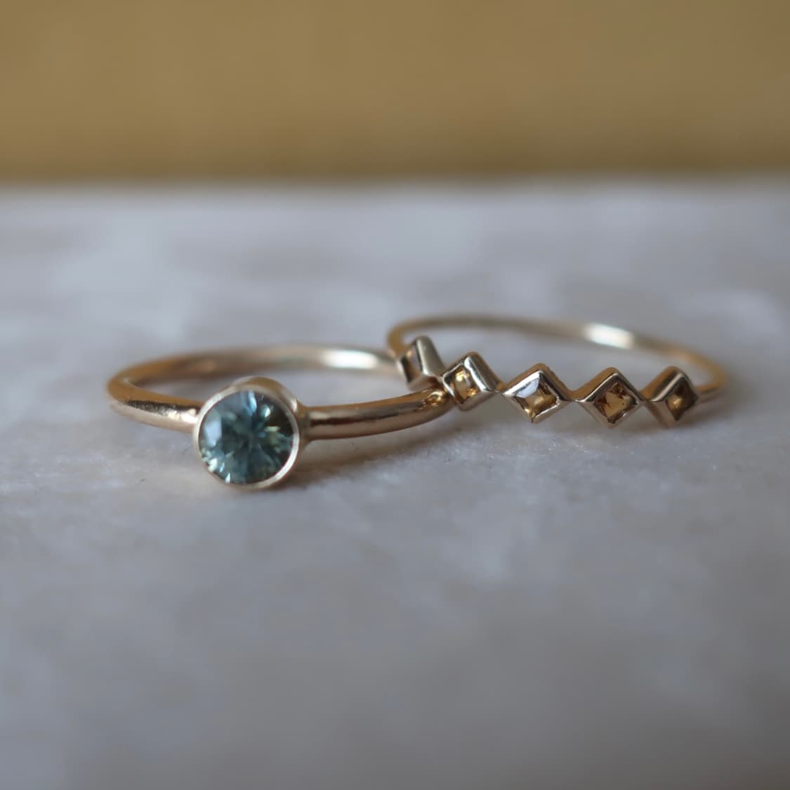 14k 그린사파이어 옐로우골드 반지 상품이미지4